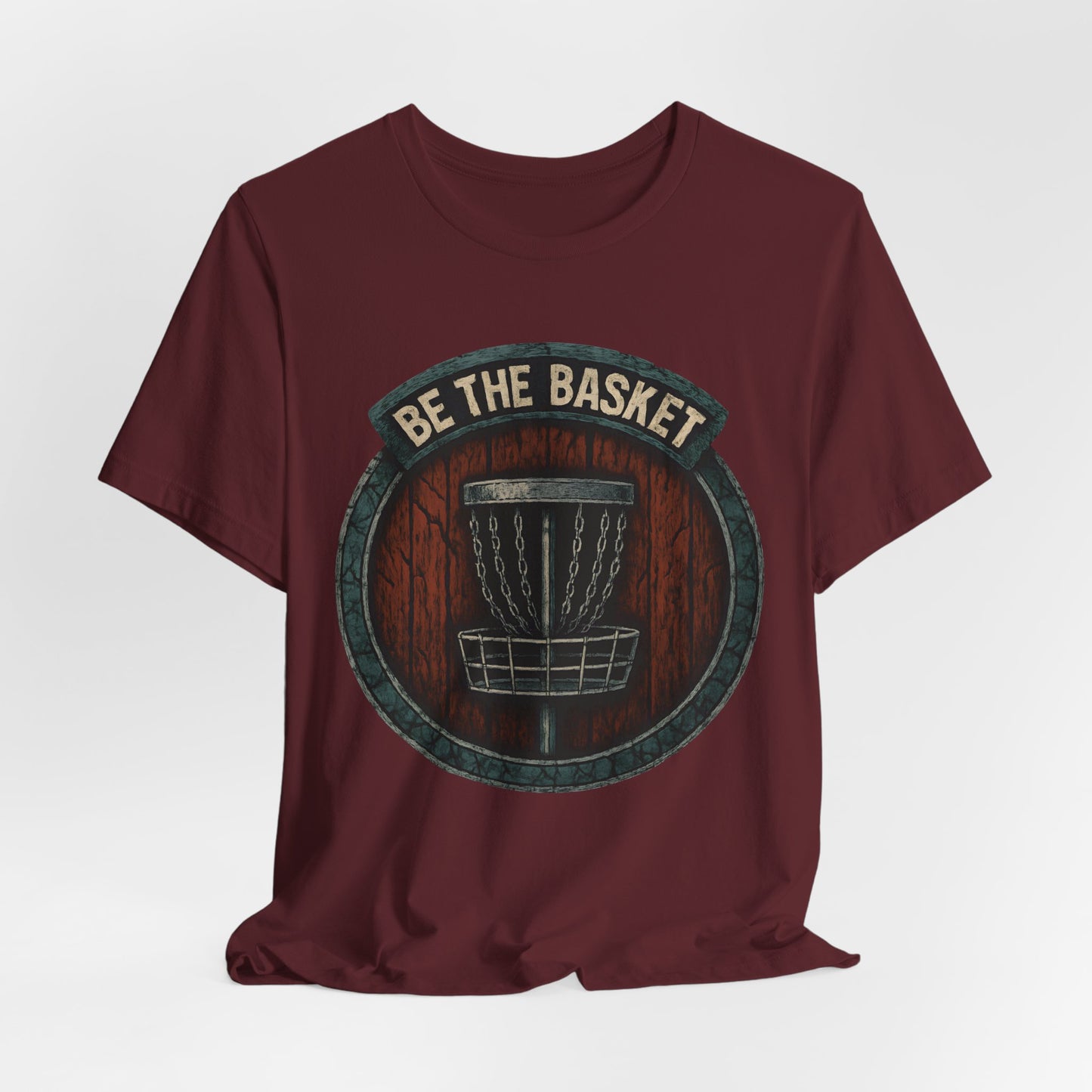 BE THE BASKET Disc Golf Shield 1, Unisex T-Shirt, Disc Golf Shirt