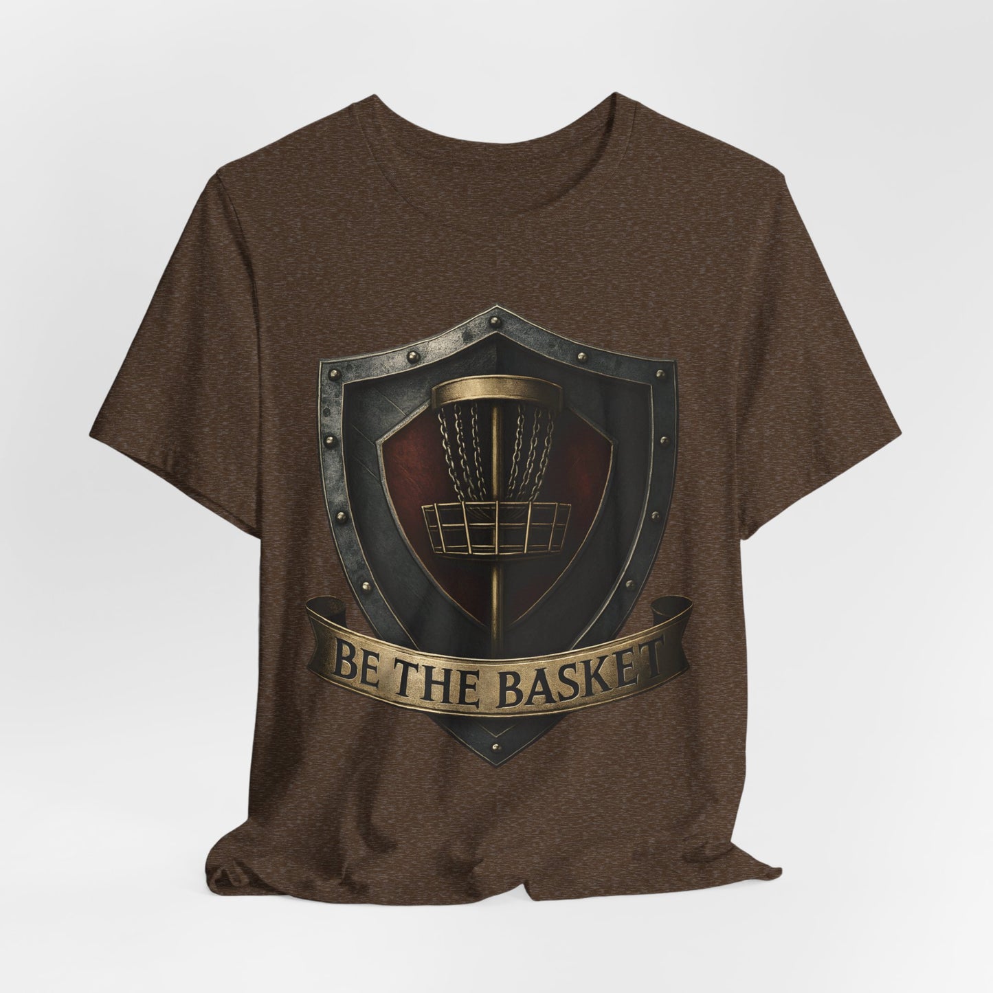 BE THE BASKET Disc Golf Shield 2, Unisex T-Shirt, Disc Golf Shirt