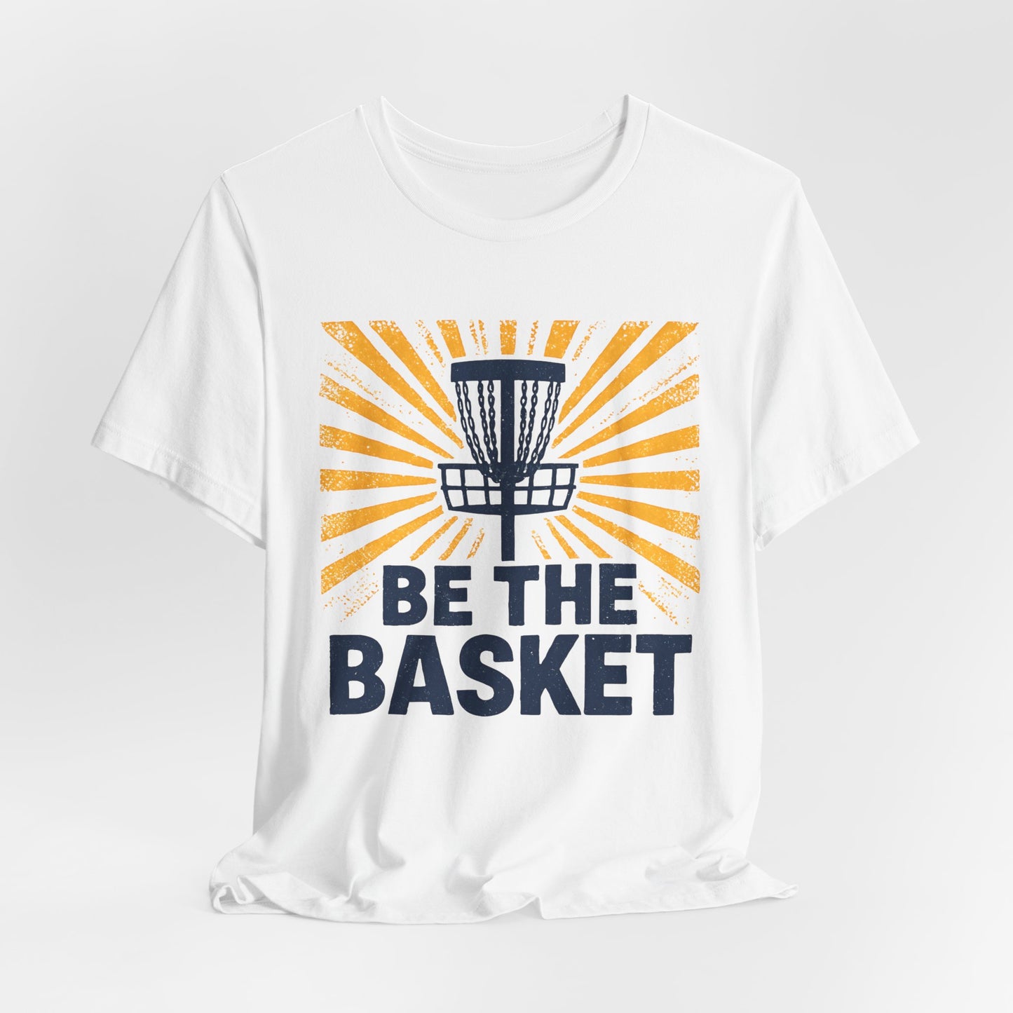 BE THE BASKET Disc Golf Blue Basket Distresses, Unisex T-Shirt, Disc Golf Shirt