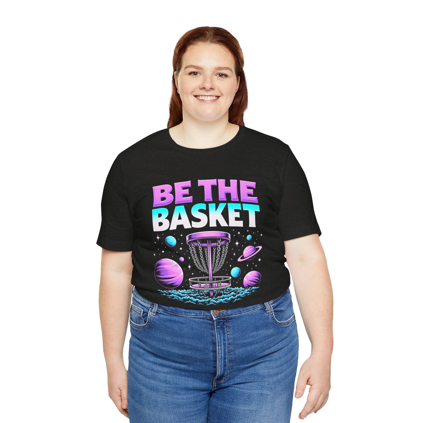 BE THE BASKET Disc Golf Space Design 1, Unisex T-Shirt, Disc Golf Shirt