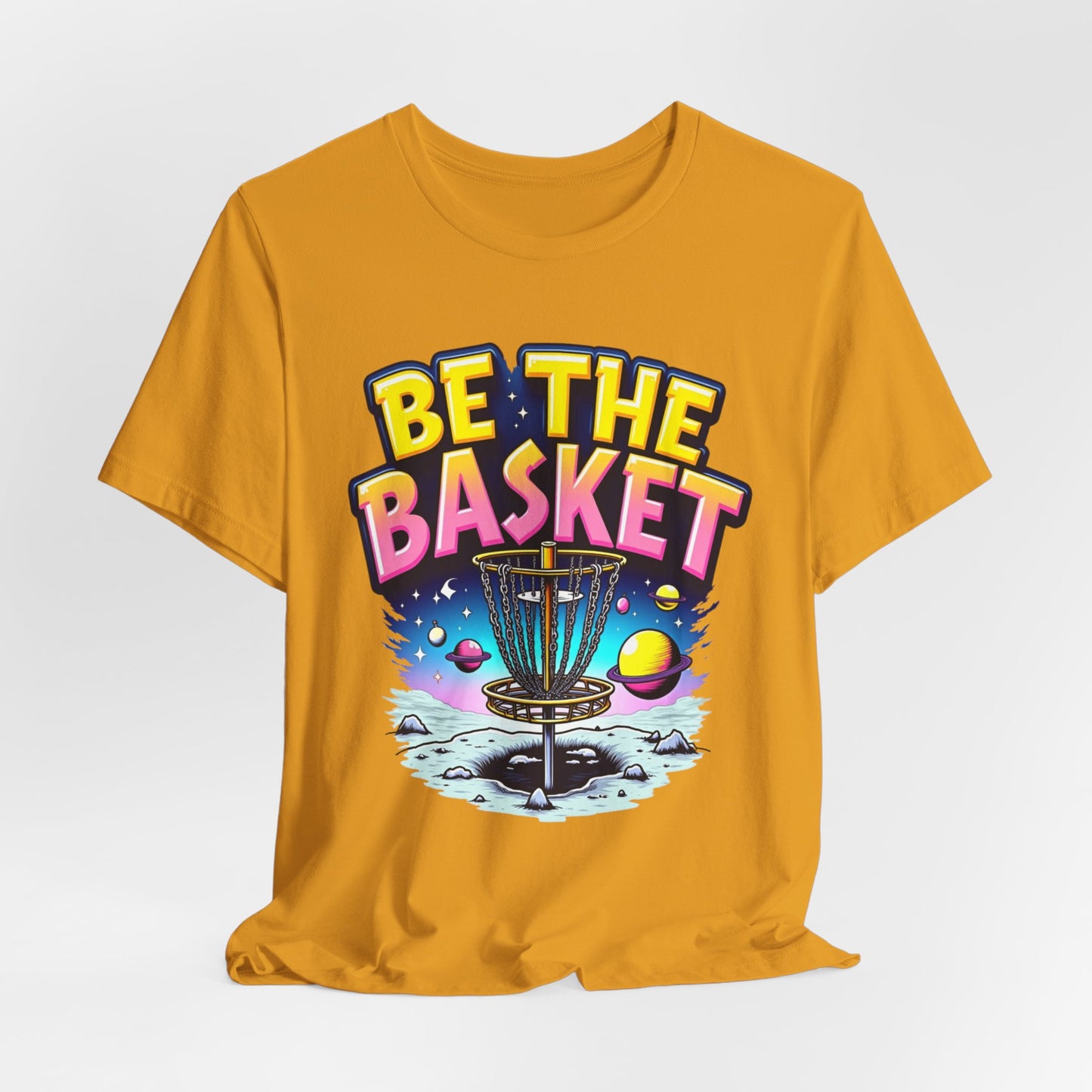 BE THE BASKET Disc Golf Space Design 2, Unisex T-Shirt, Disc Golf Shirt