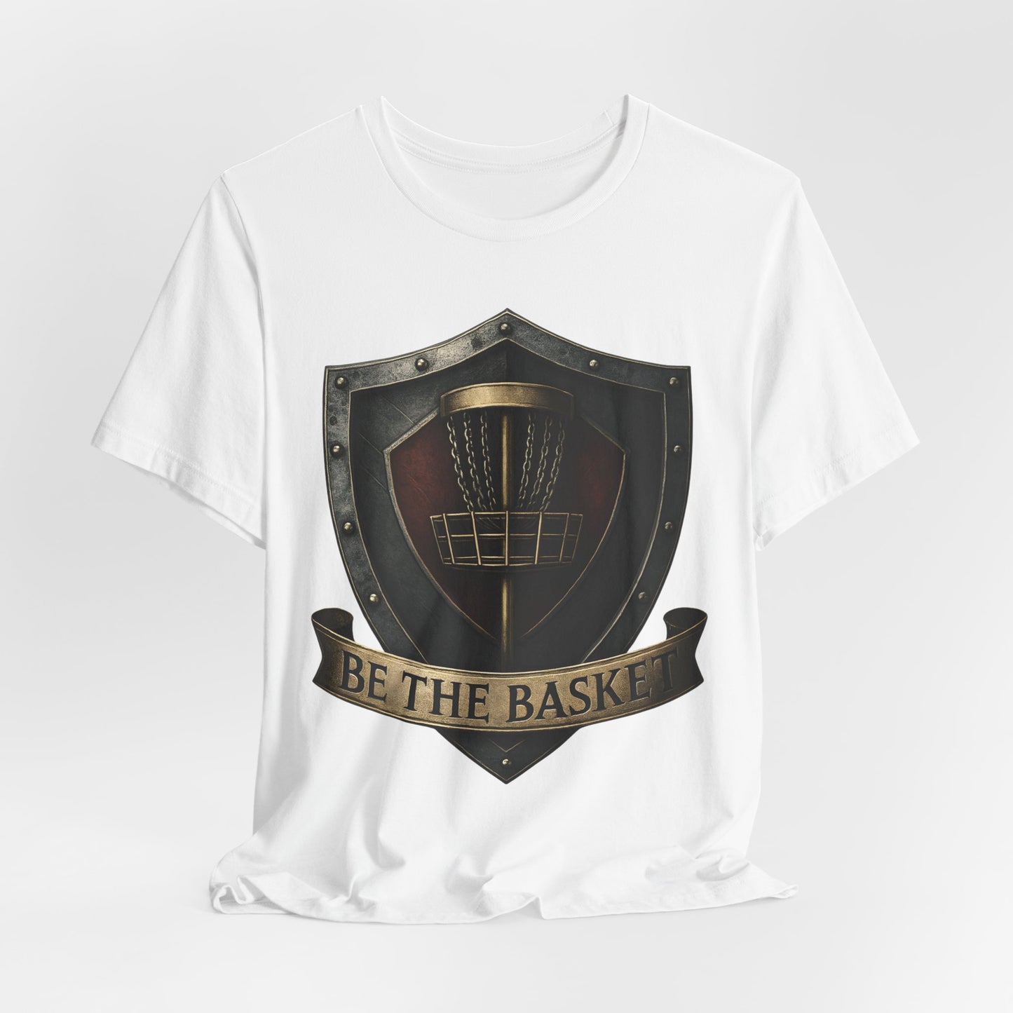BE THE BASKET Disc Golf Shield 2, Unisex T-Shirt, Disc Golf Shirt
