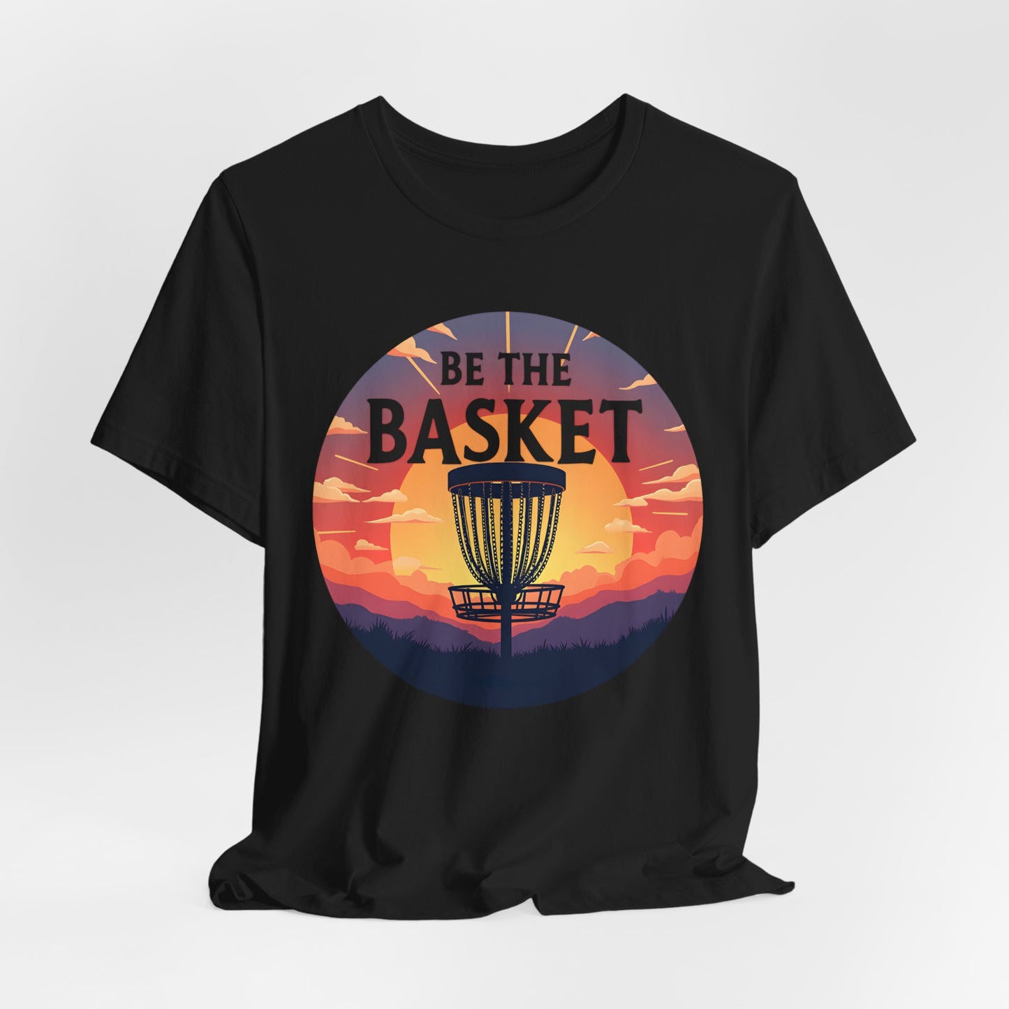 BE THE BASKET Disc Golf Sunset 4 Unisex T-Shirt, DISC GOLF SHIRT