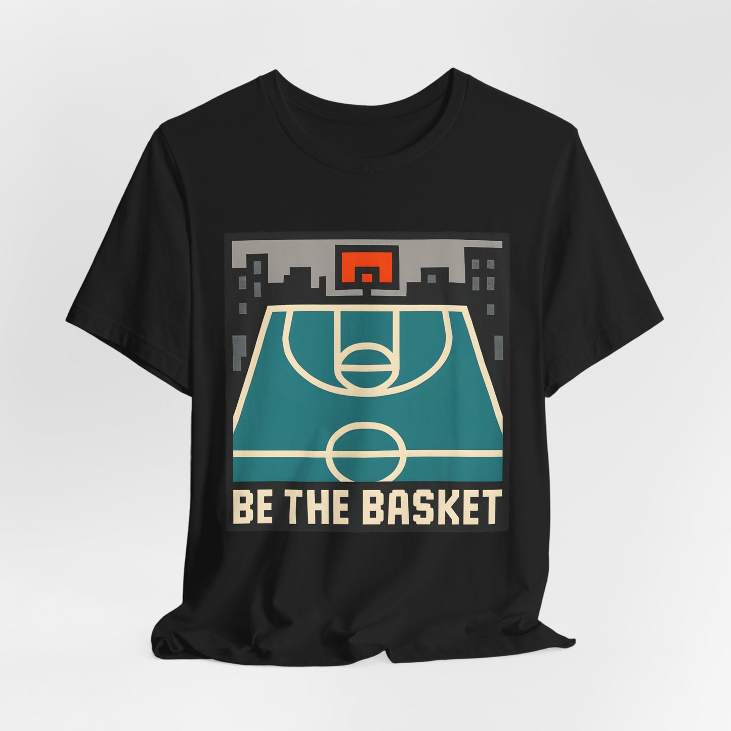 BE THE BASKET Basketball Digital Court 1, Unisex T-Shirt, Disc Golf Shirt