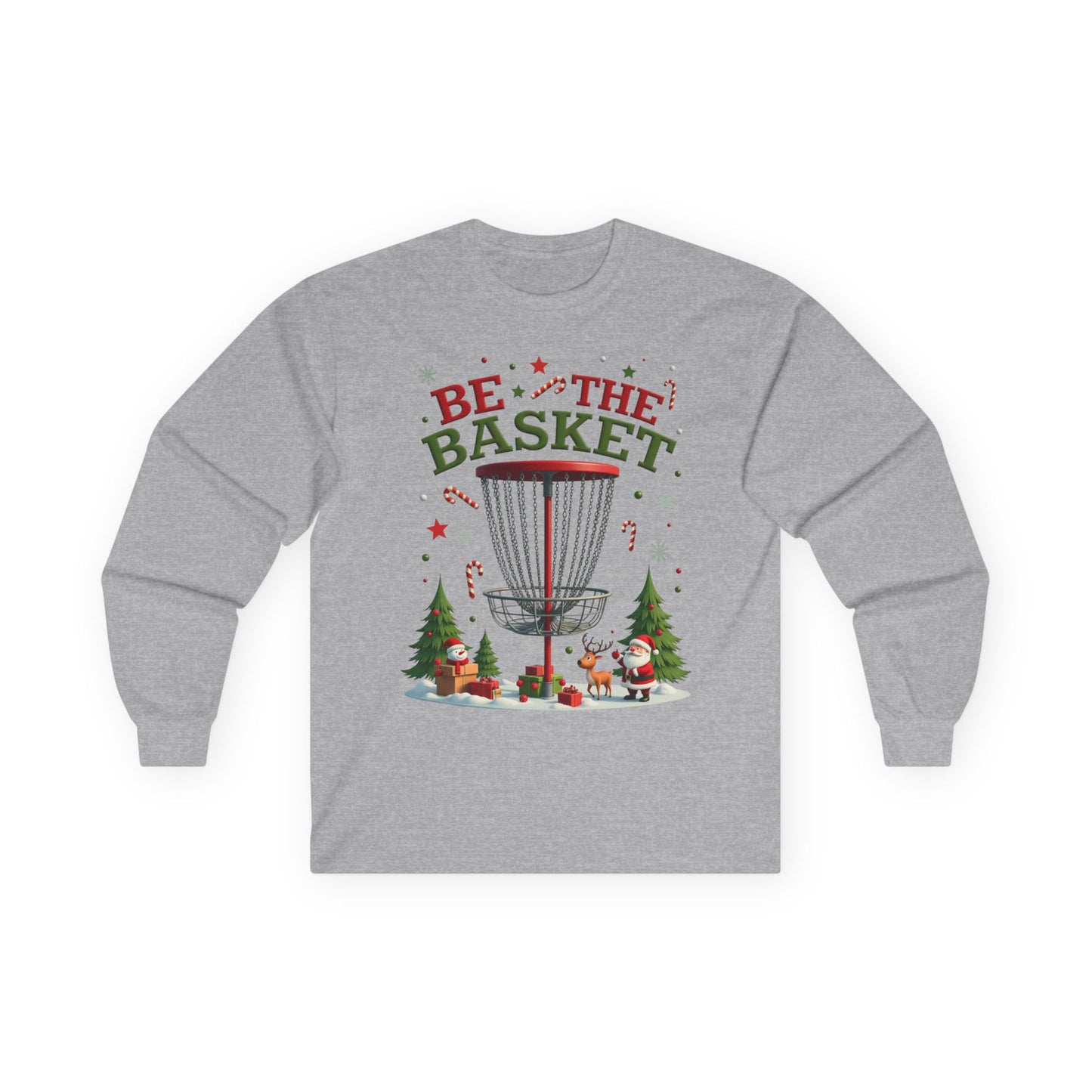 BE THE BASKET Disc Golf Christmas 1 - Long Sleeve Disc Golf Tee