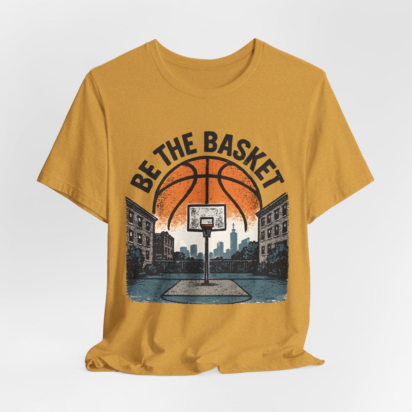 BE THE BASKET Basketball Distressed Design 1 , Unisex T-Shirt, Disc Golf Shirt