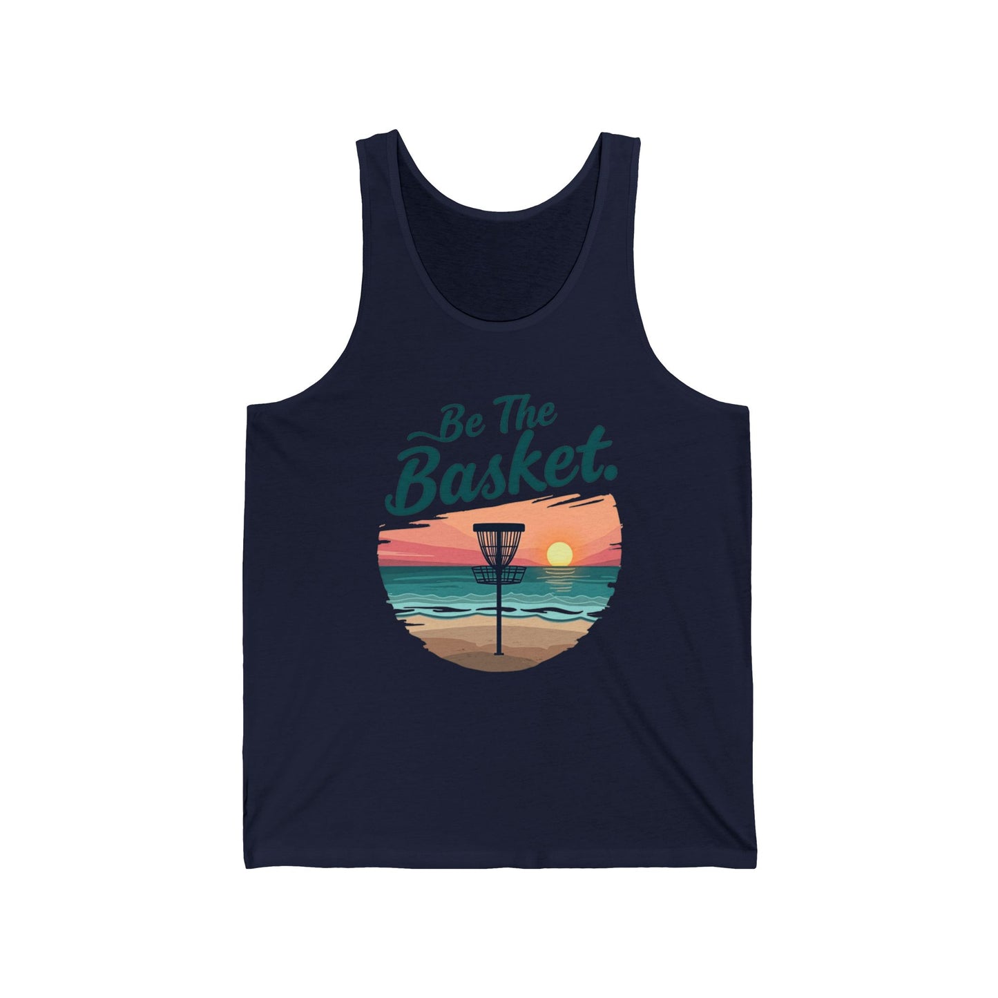 Be The Basket Beach Tank Top with cool design , DISC GOLF SHIRT