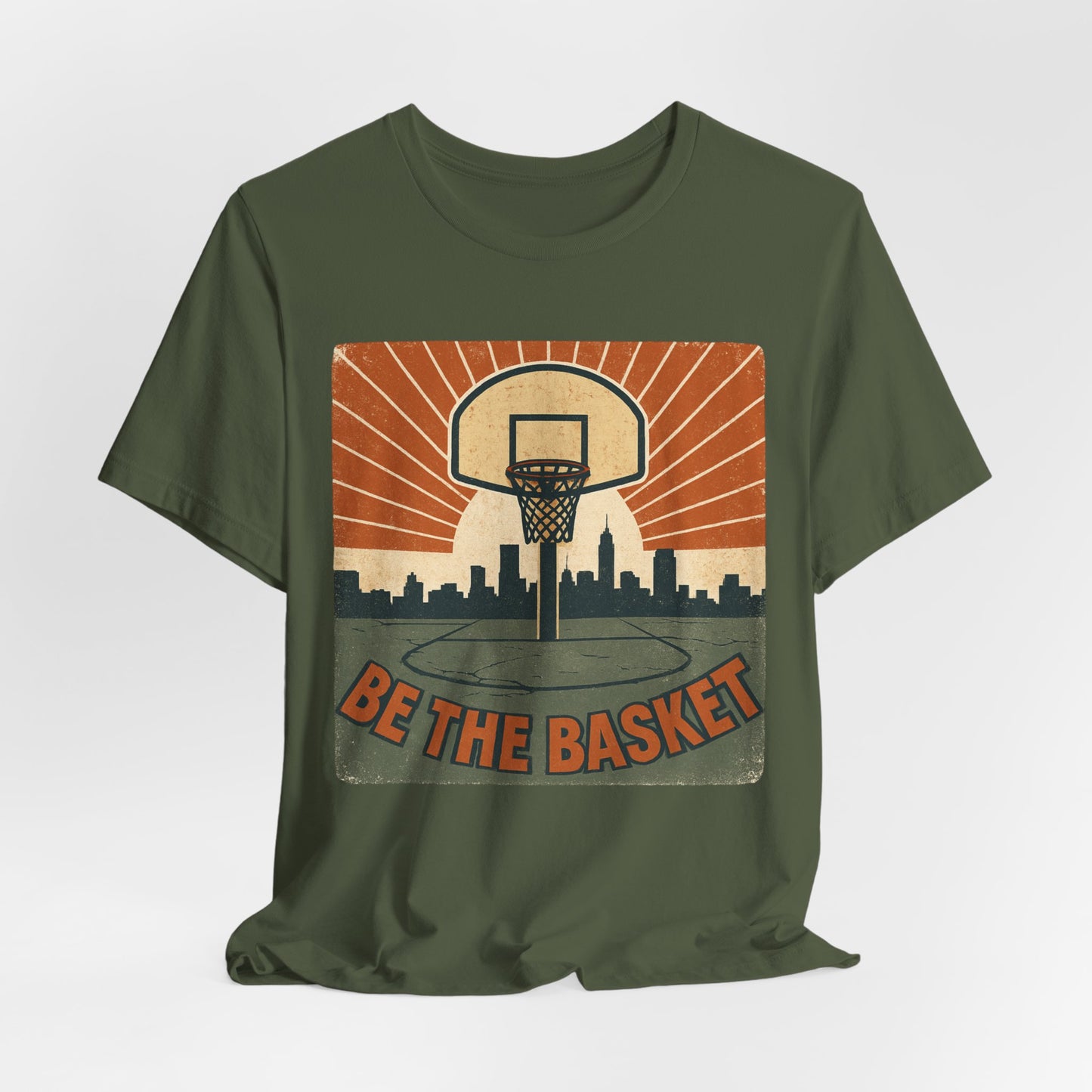 BE THE BASKET Basketball Goal Distressed Design 2, Unisex T-Shirt, Disc Golf Shirt