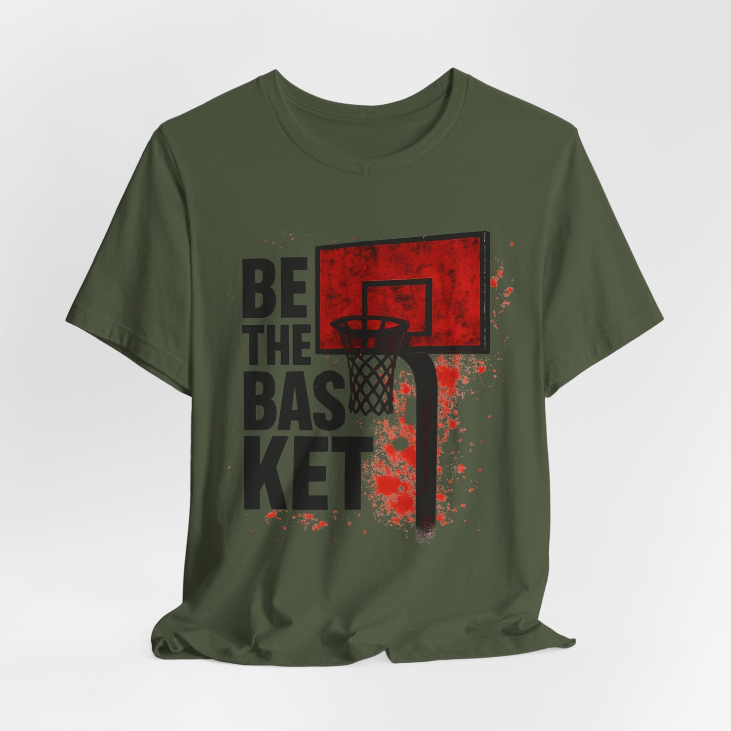 BE THE BASKET Basketball Goal Distressed Red, Unisex T-Shirt, Disc Golf Shirt
