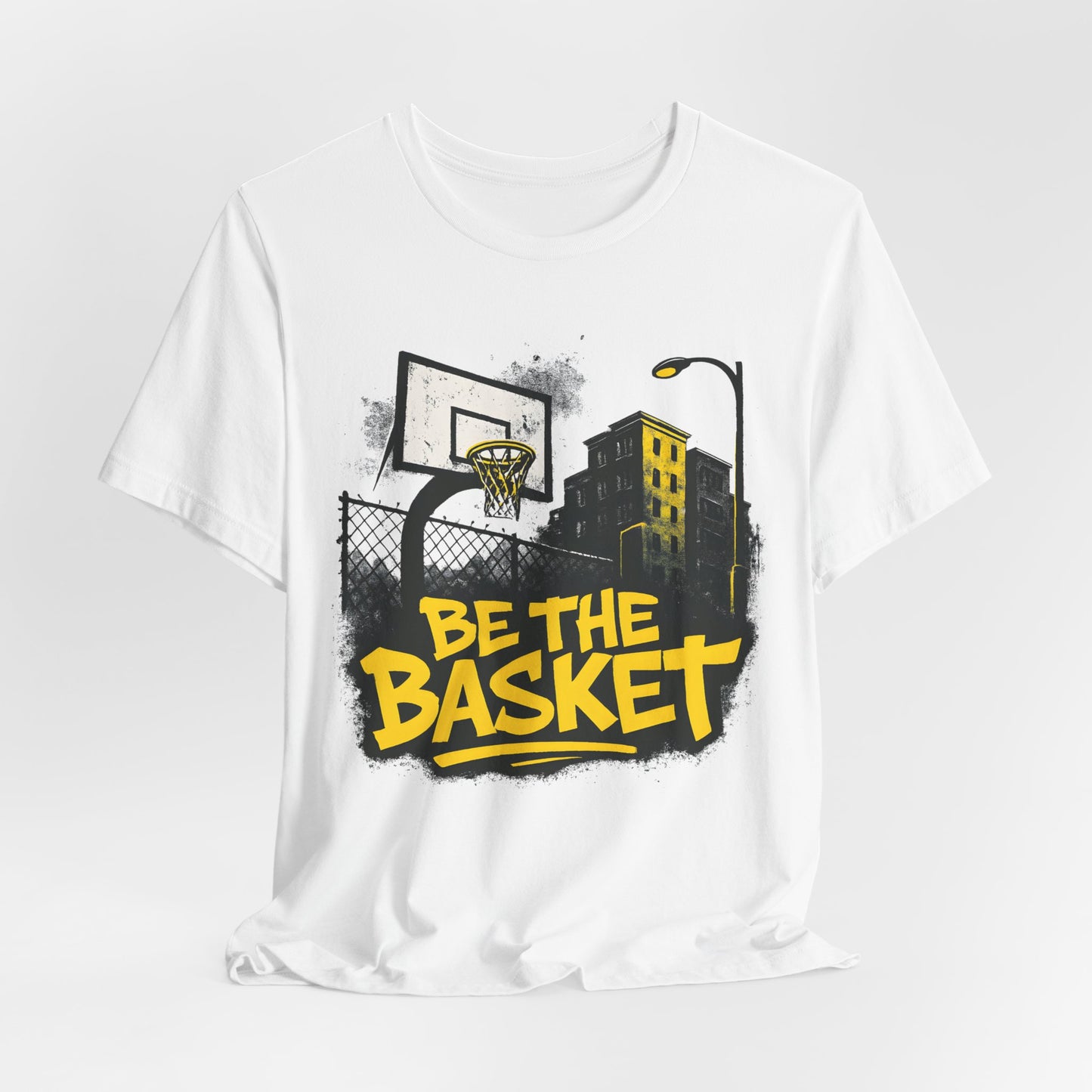 BE THE BASKET Basketball City Graffiti Yellow 2, Unisex T-Shirt, Disc Golf Shirt