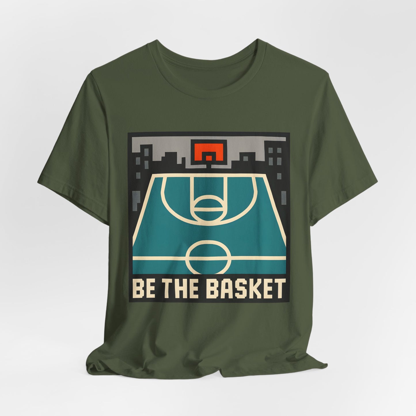 BE THE BASKET Basketball Digital Court 1, Unisex T-Shirt, Disc Golf Shirt