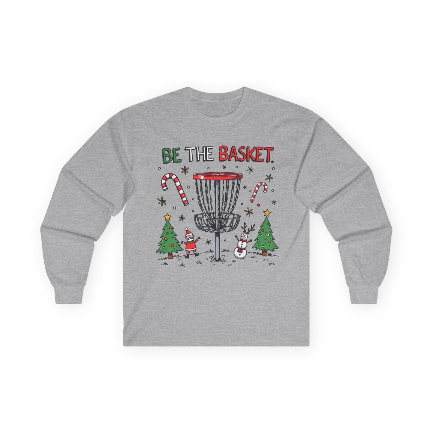 BE THE BASKET Disc Golf Christmas 2 - Long Sleeve Disc Golf Tee