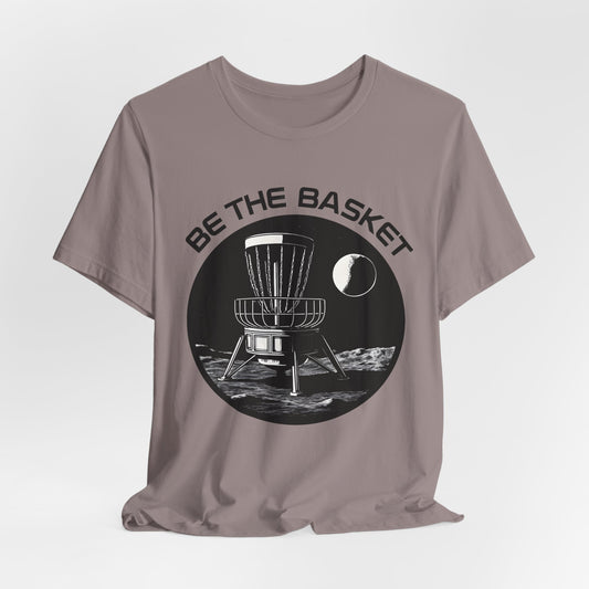 BE THE BASKET Disc Golf Moon Black and White, Unisex T-Shirt, Disc Golf Shirt