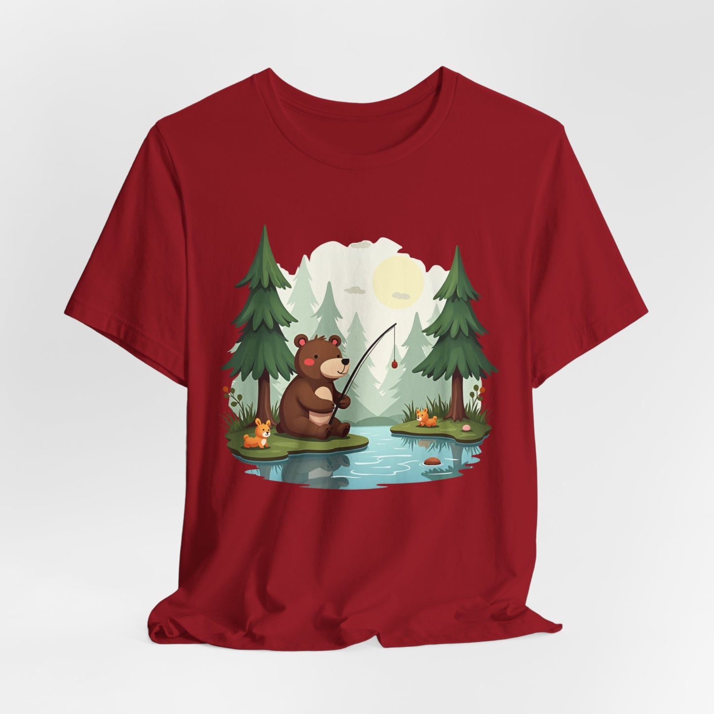 Cute Bear Fishing Unisex T-Shirt