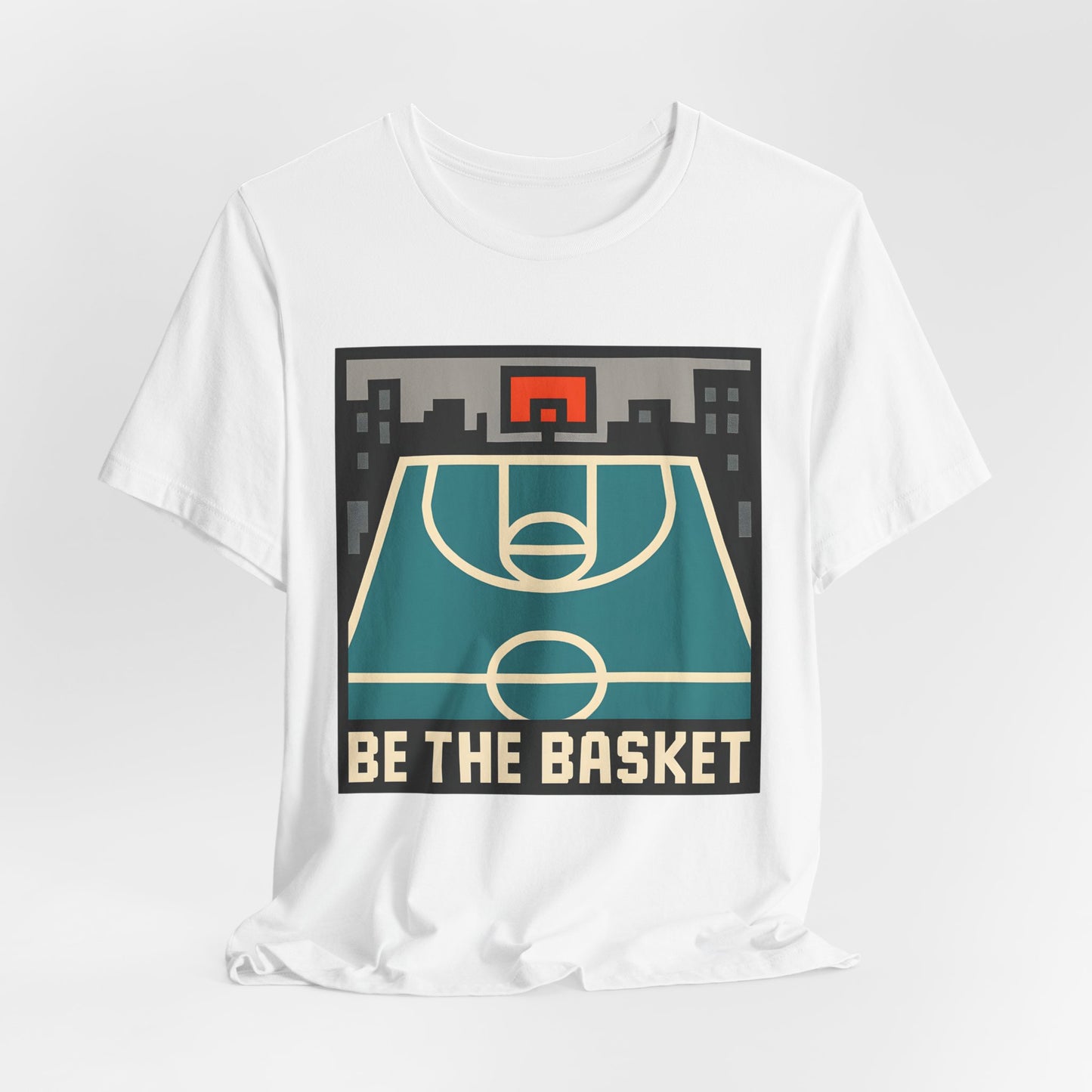 BE THE BASKET Basketball Digital Court 1, Unisex T-Shirt, Disc Golf Shirt