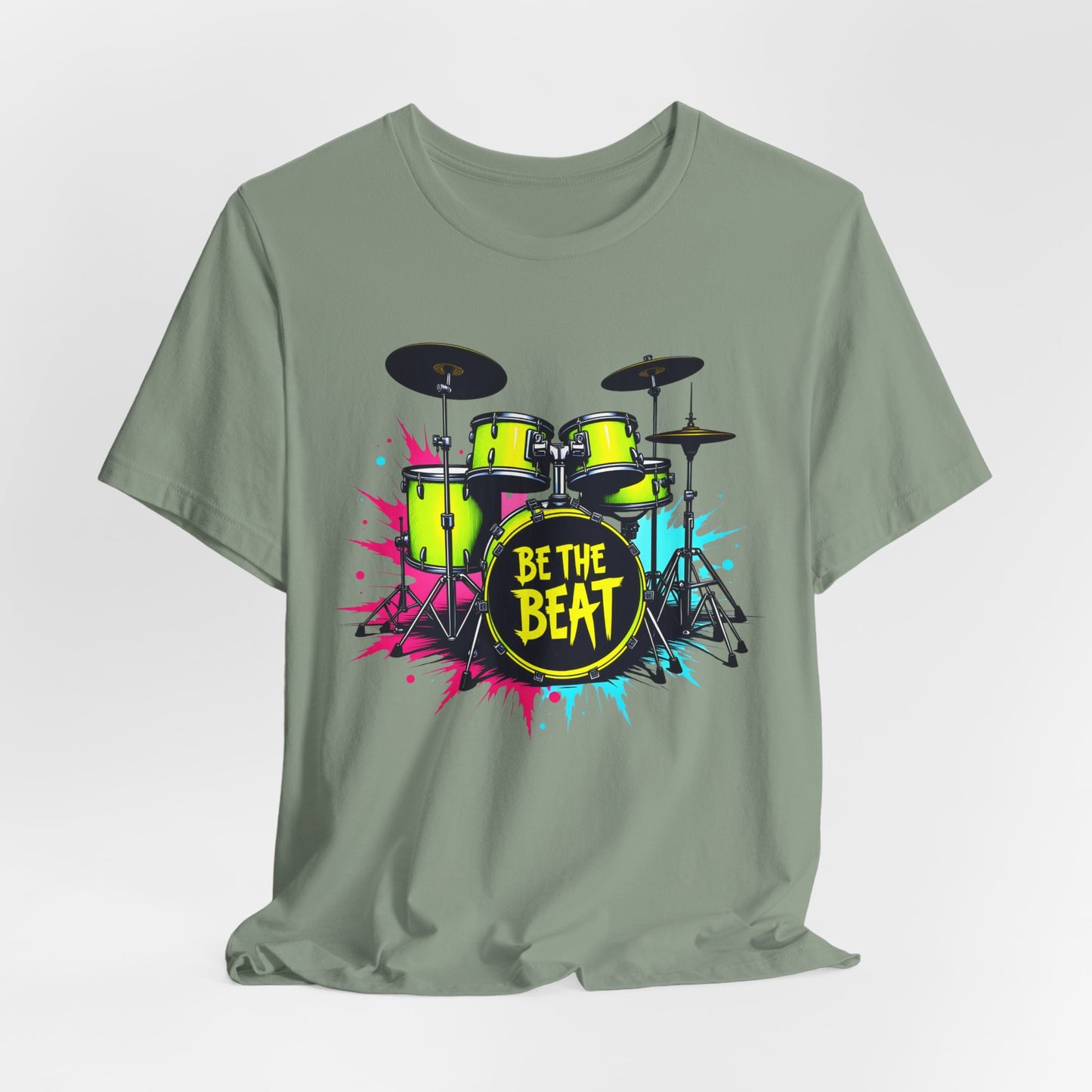BE THE BEAT Neon Drums Design 1 - Drummer Unisex T-Shirt