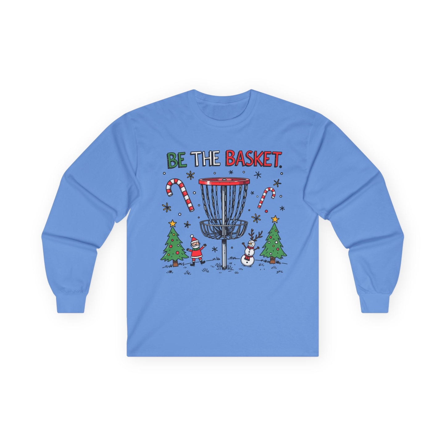 BE THE BASKET Disc Golf Christmas 2 - Long Sleeve Disc Golf Tee