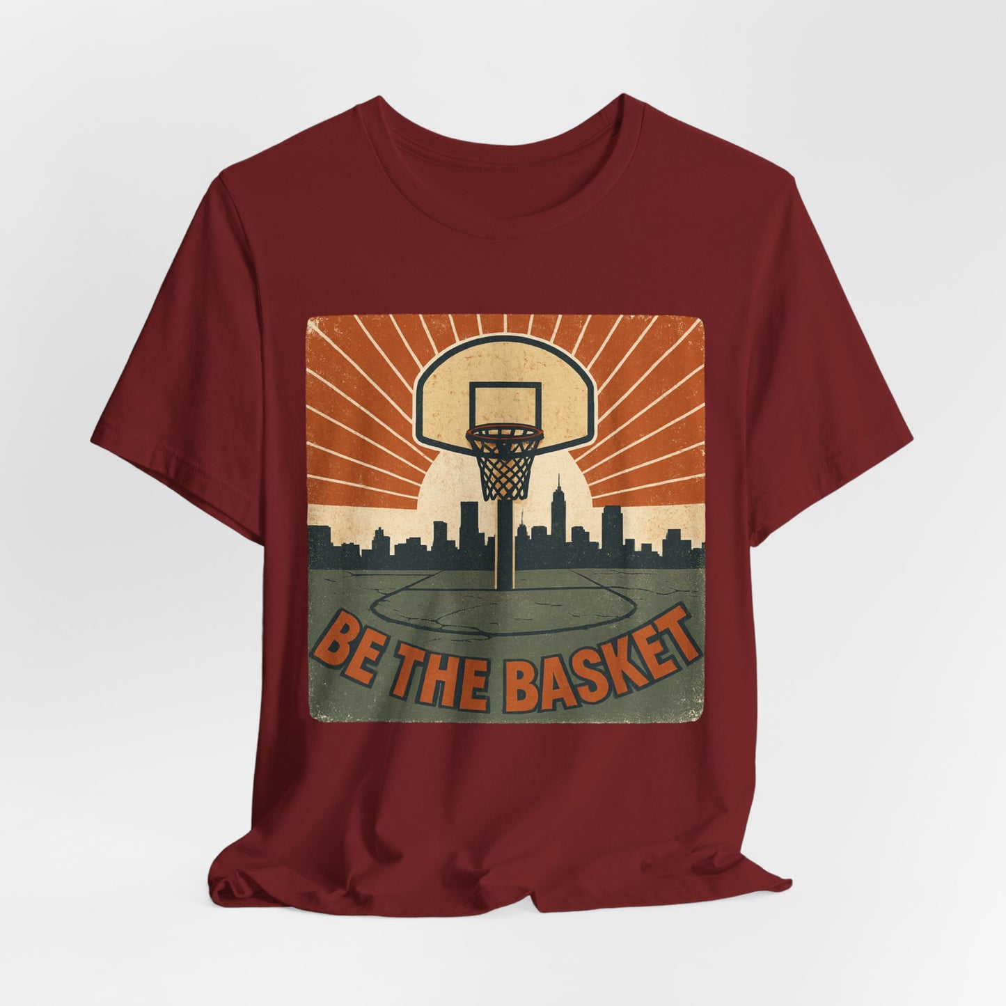 BE THE BASKET Basketball Goal Distressed Design 2, Unisex T-Shirt, Disc Golf Shirt