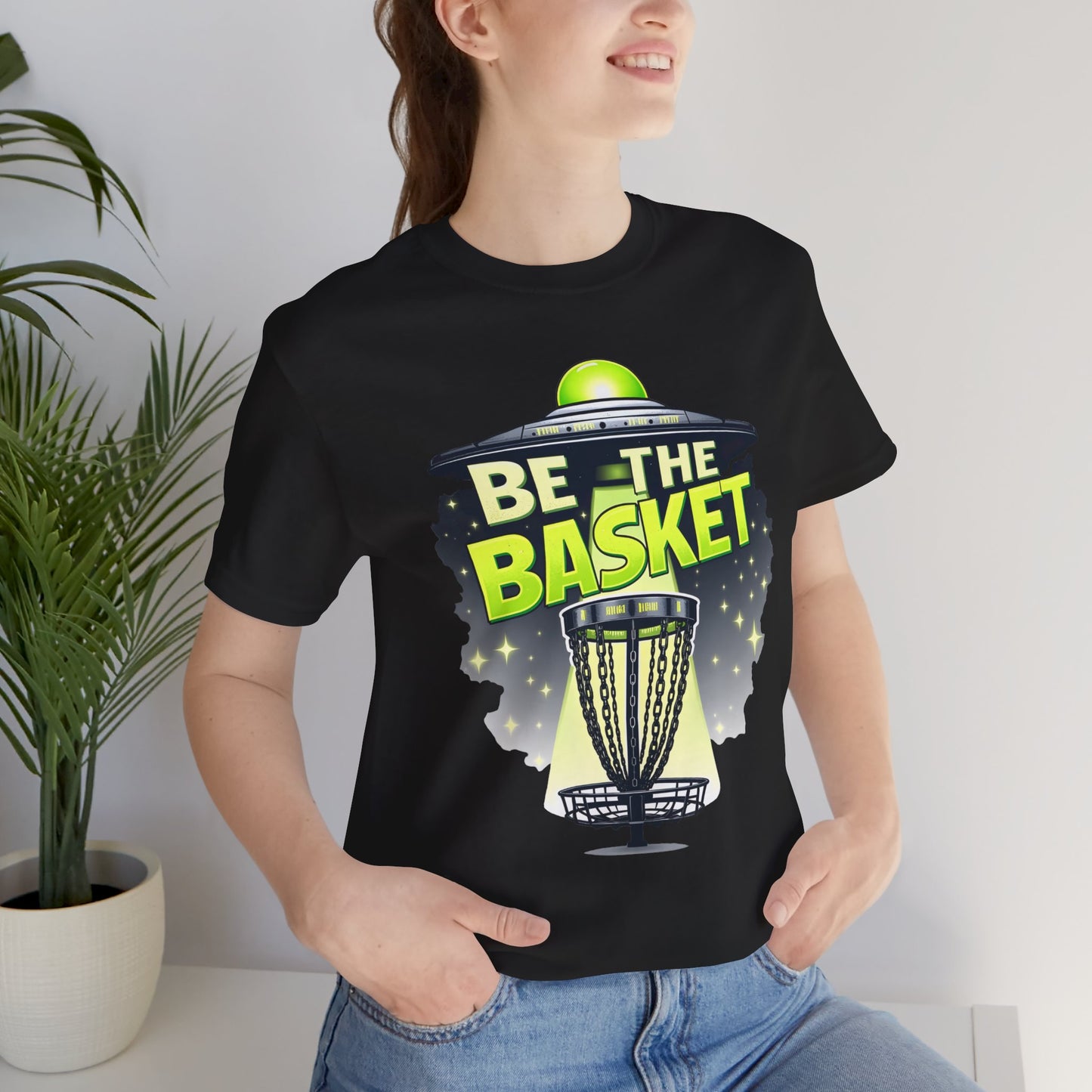 BE THE BASKET Disc Golf Beam Me Up 1, Unisex T-Shirt, Disc Golf Shirt
