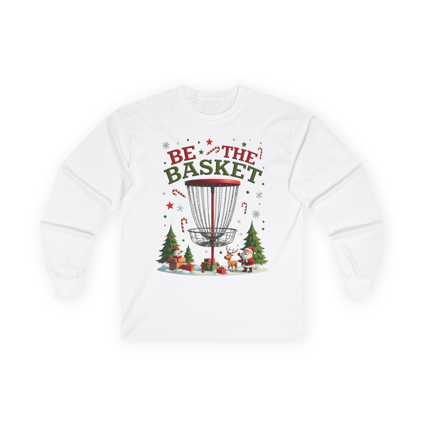 BE THE BASKET Disc Golf Christmas 1 - Long Sleeve Disc Golf Tee