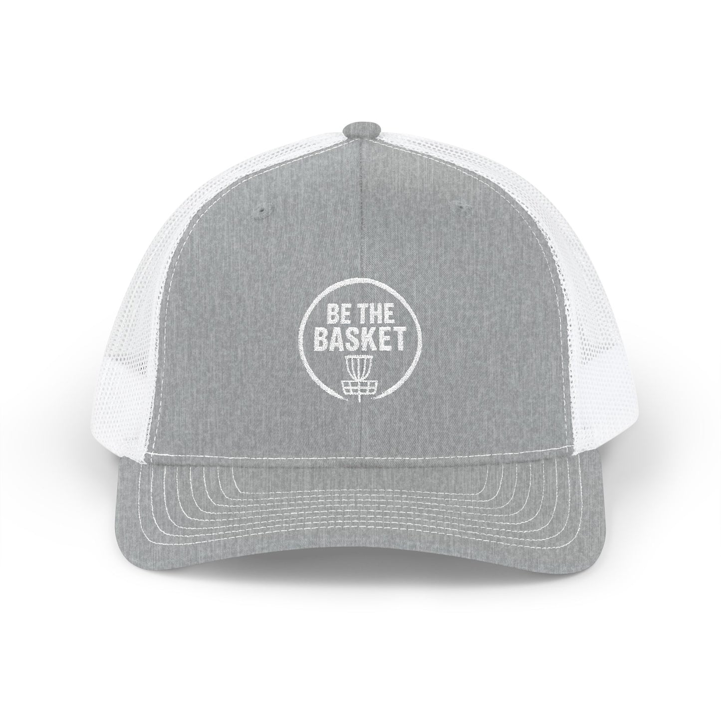 BE THE BASKET Disc Golf Basket Logo Embroidered Trucker Cap