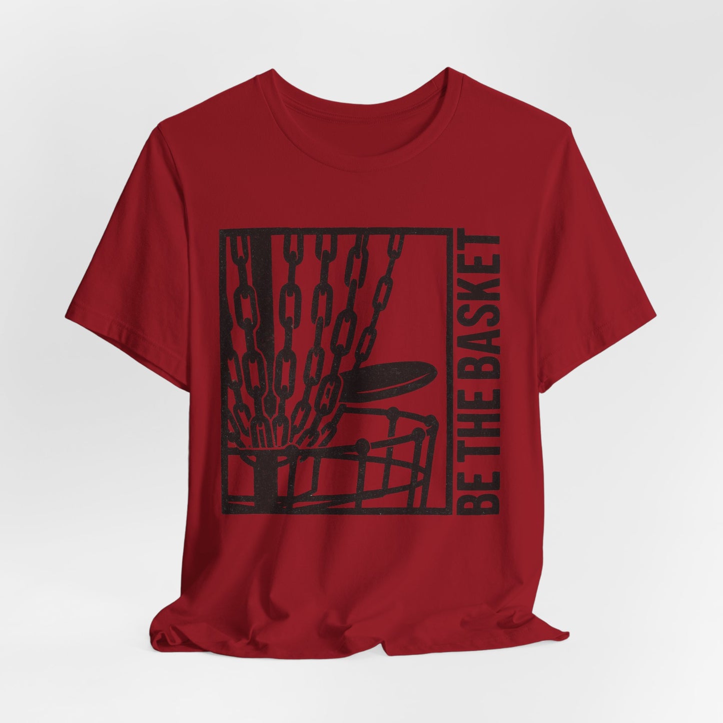 BE THE BASKET Disc Golf Basket Distressed Black 1, Unisex T-Shirt