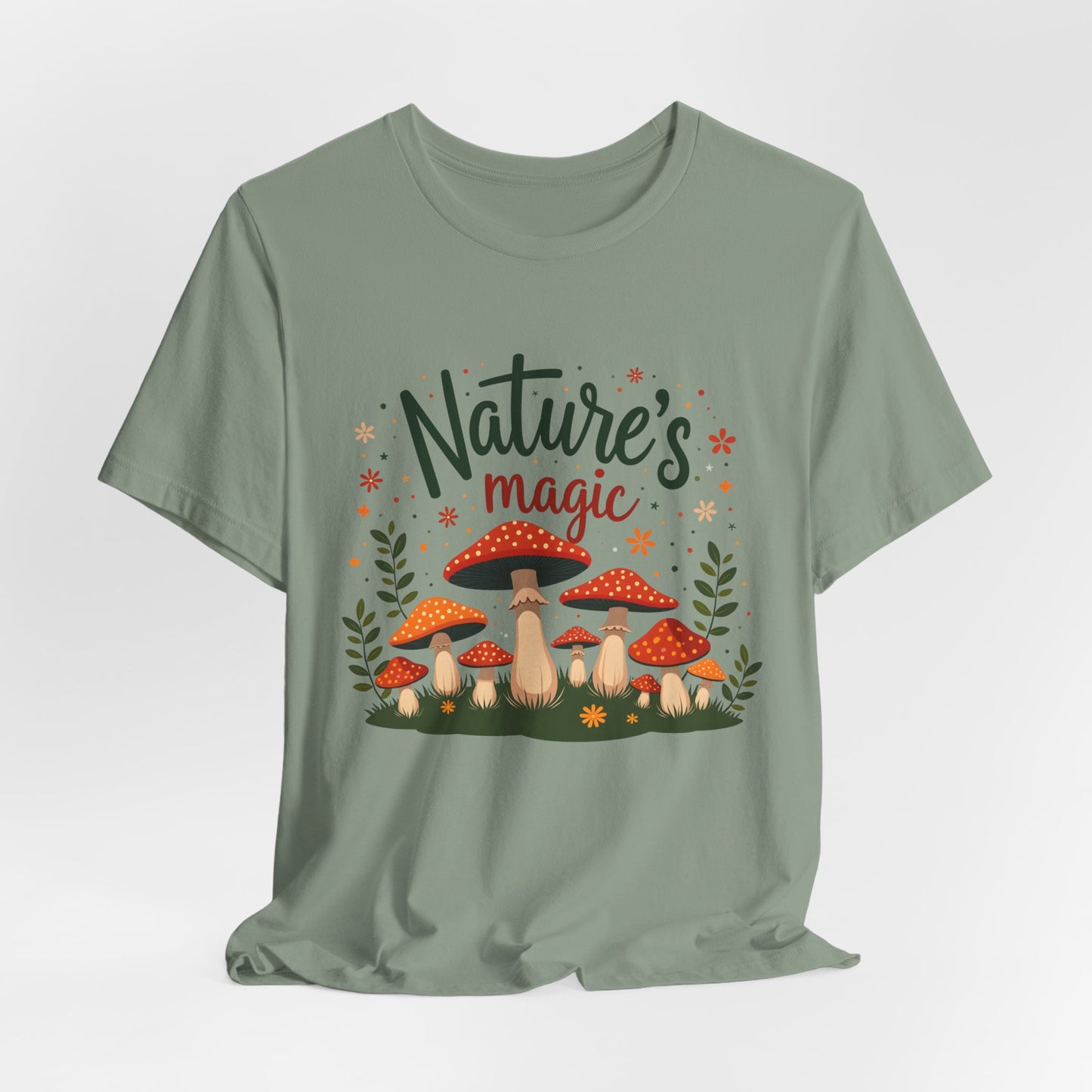 Nature's Magic Mushroom  Unisex Softstyle T-shirt, Happy feel good Shirt