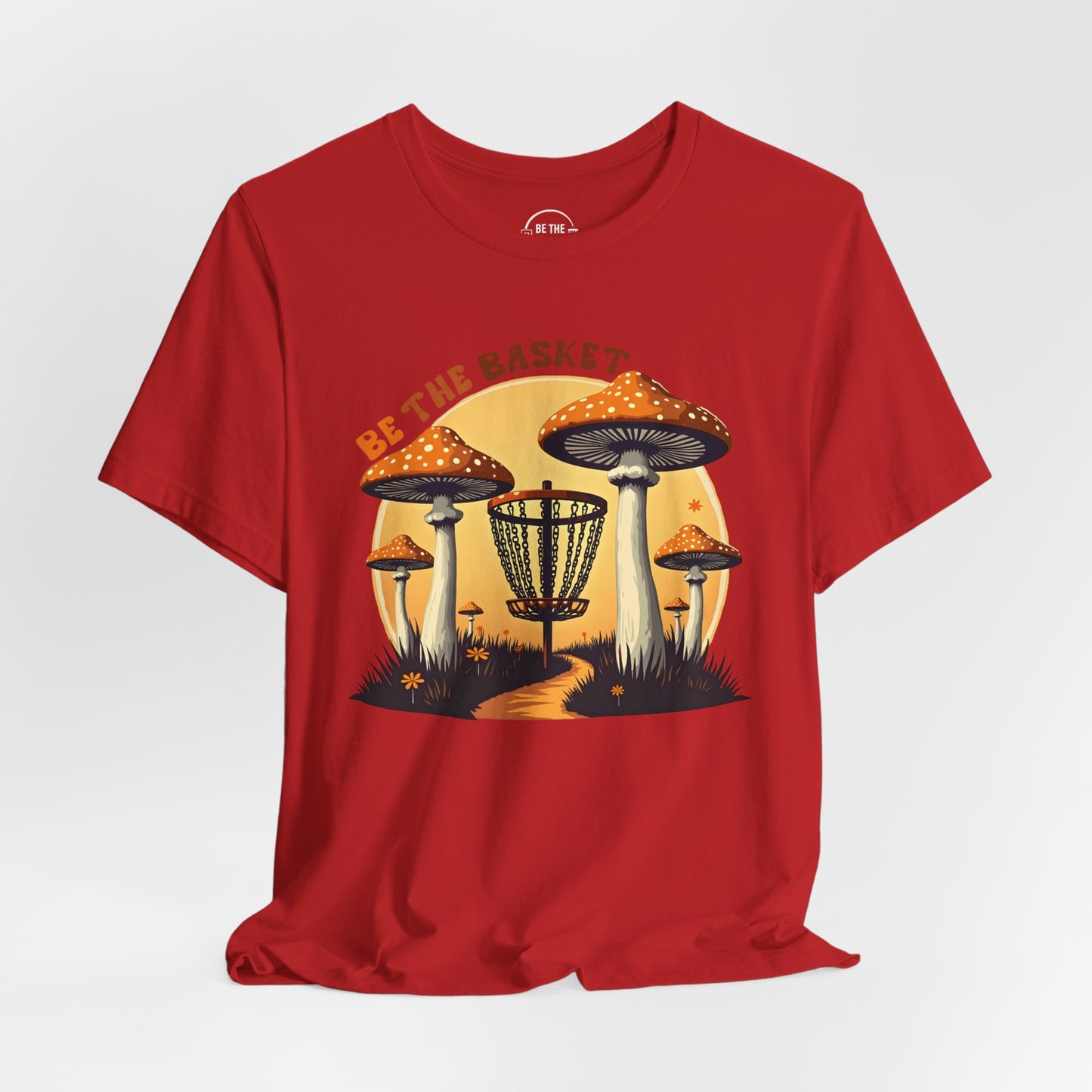 BE THE BASKET Disc Golf Mushrooms Design 1, Unisex Softstyle T-shirt, Disc Golf Shirt
