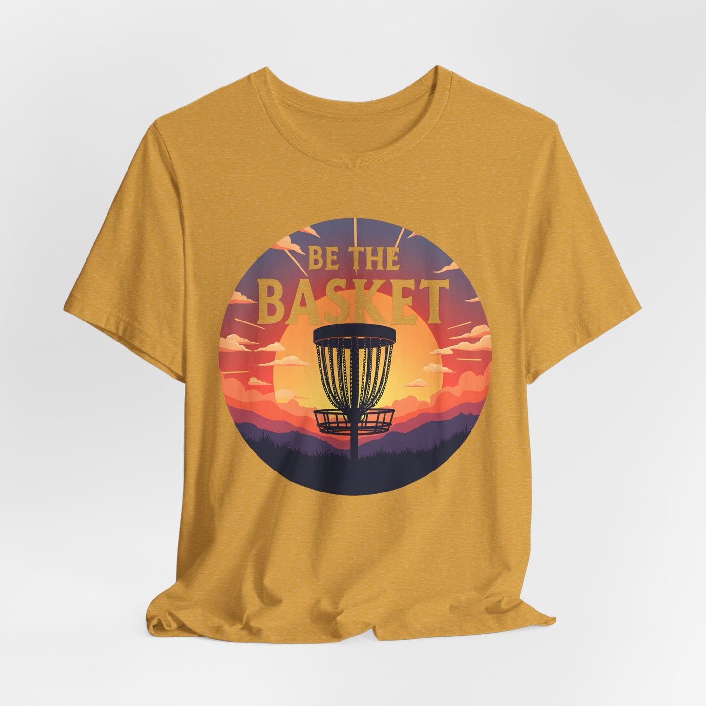 BE THE BASKET Disc Golf Sunset 4 Unisex T-Shirt, DISC GOLF SHIRT