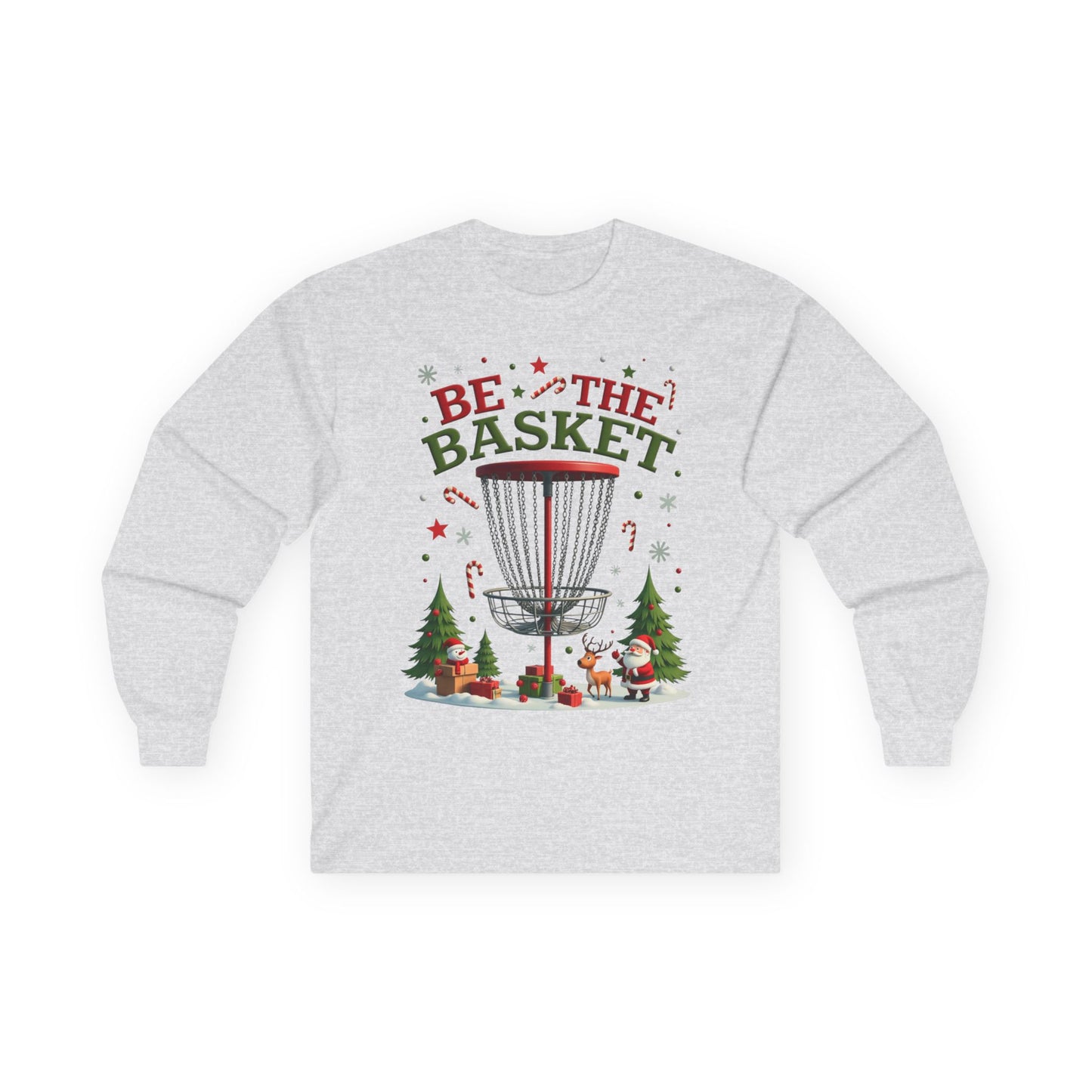 BE THE BASKET Disc Golf Christmas 1 - Long Sleeve Disc Golf Tee