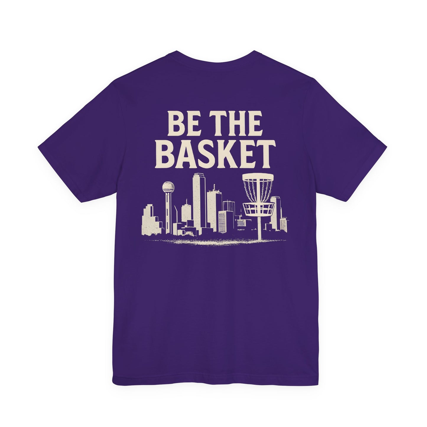 BE THE BASKET Disc Golf Dallas B&W, Unisex Disc Golf T-Shirt