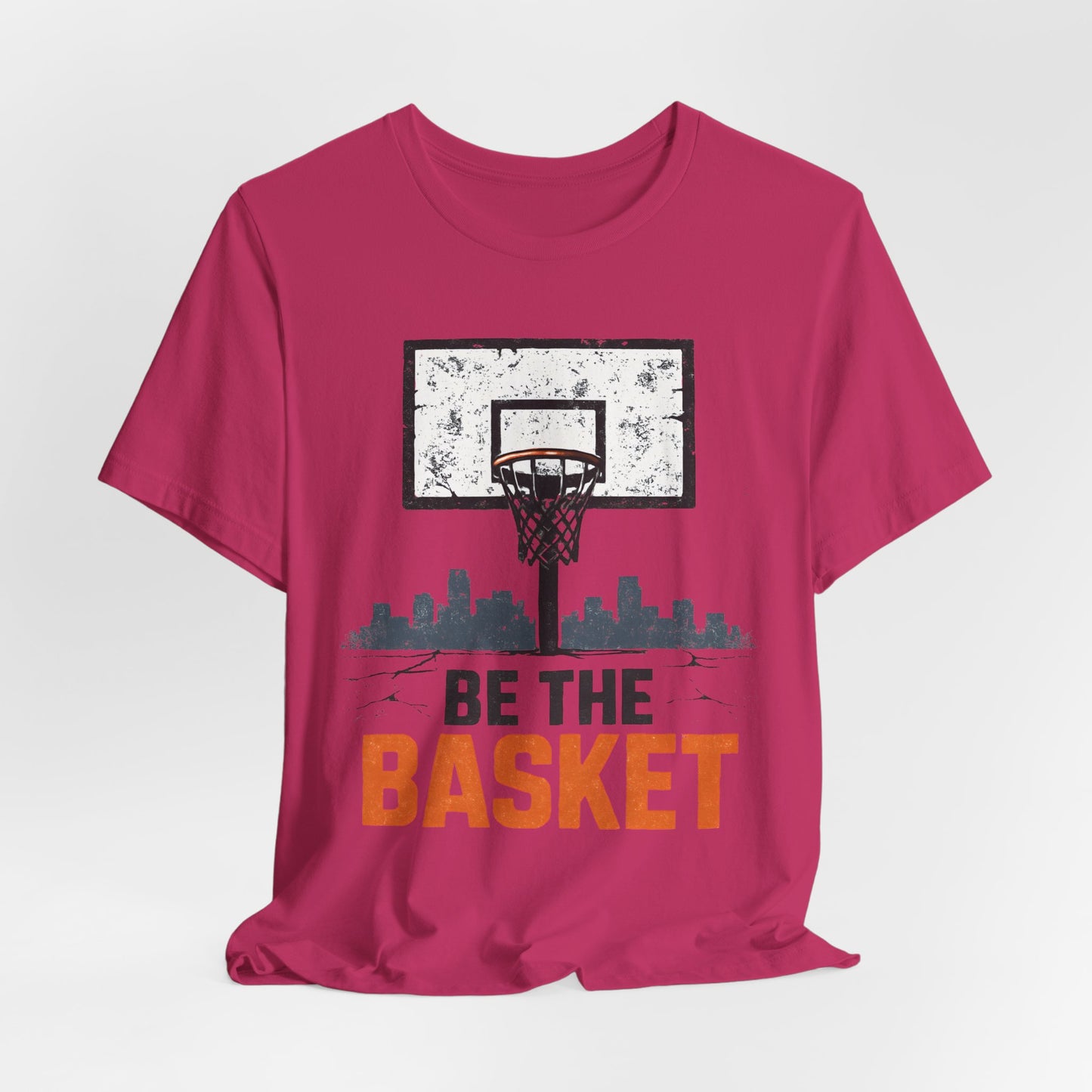 BE THE BASKET Basketball Goal Distressed Design 3, Unisex T-Shirt, Disc Golf Shirt