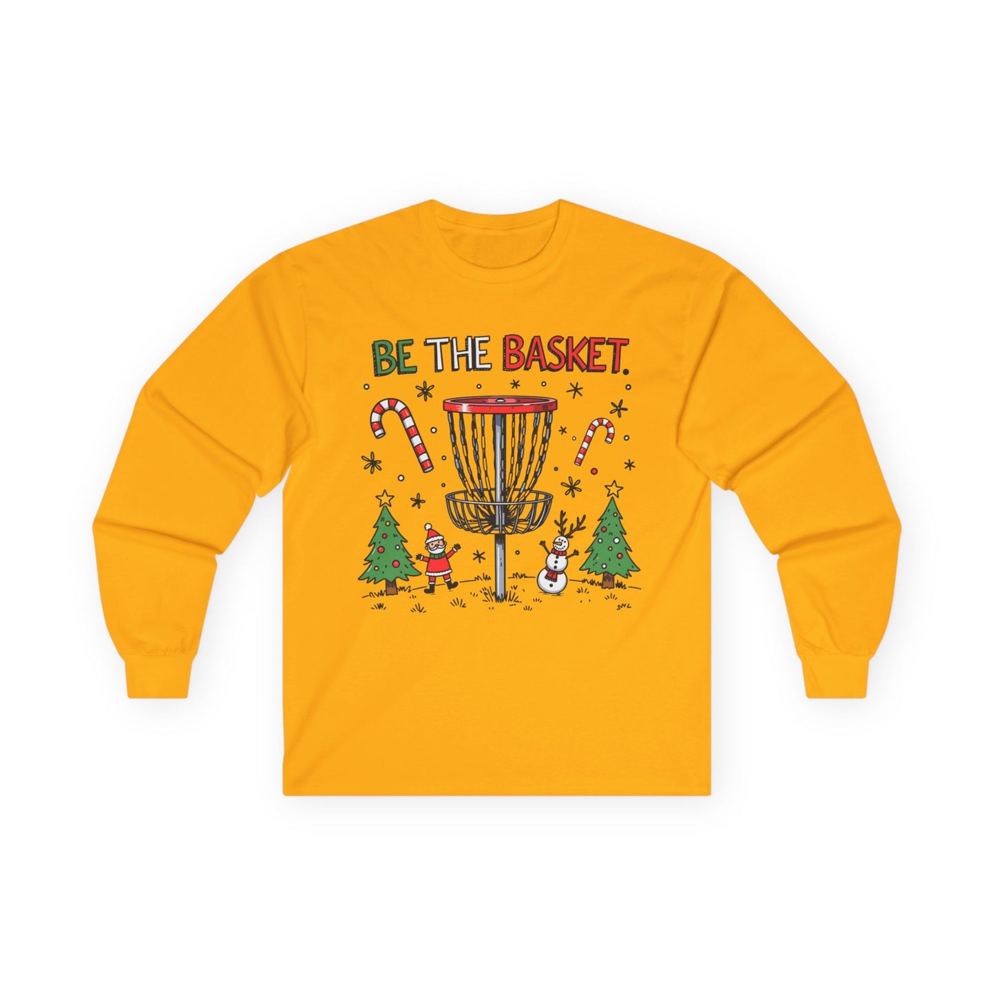 BE THE BASKET Disc Golf Christmas 2 - Long Sleeve Disc Golf Tee
