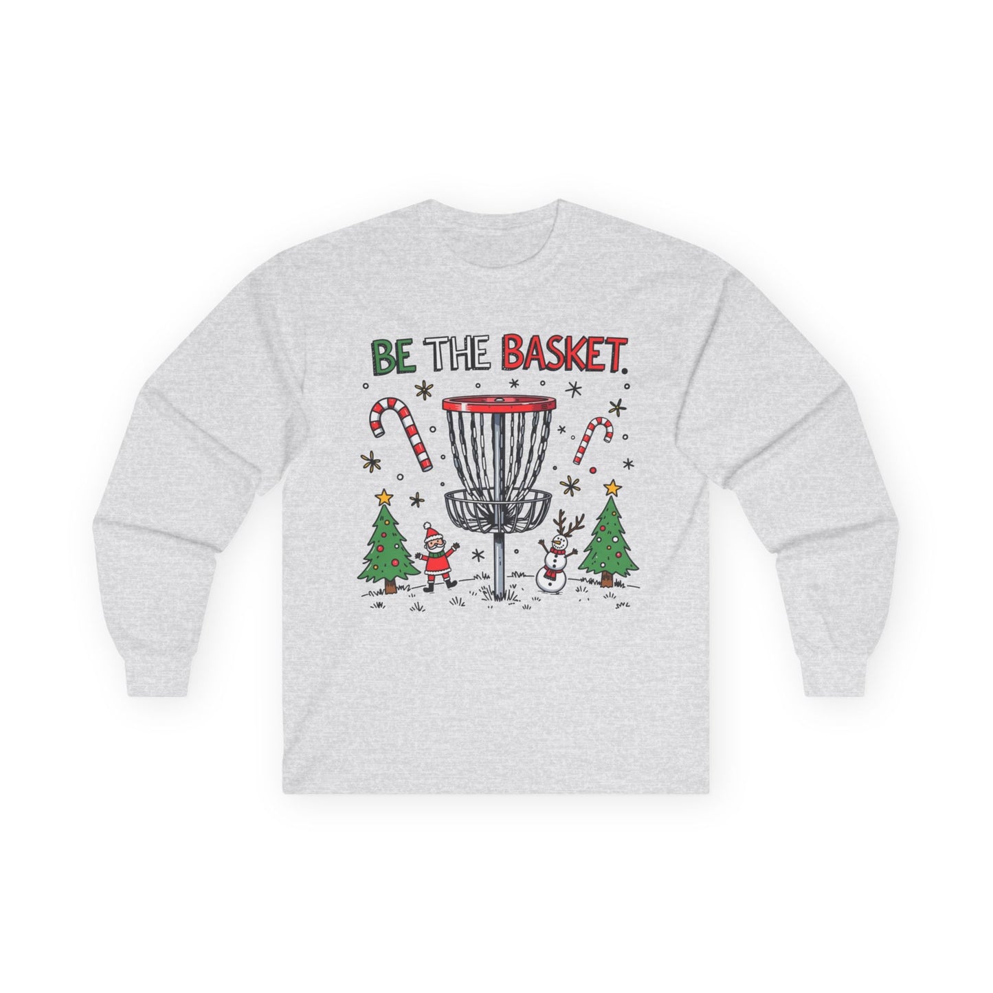 BE THE BASKET Disc Golf Christmas 2 - Long Sleeve Disc Golf Tee