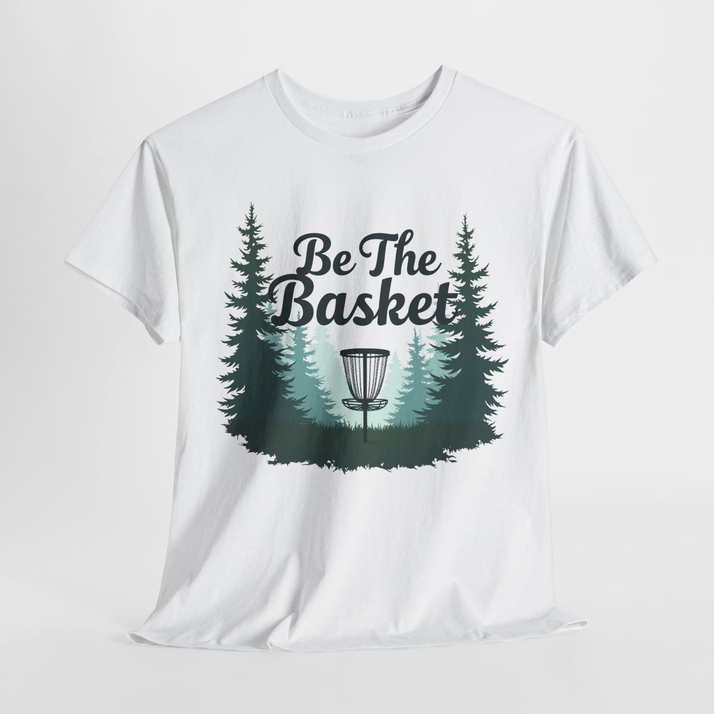 BE THE BASKET Outdoor Disc Golf Unisex Heavy Cotton T-Shirt - Perfect for Disc Golf Enthusiasts