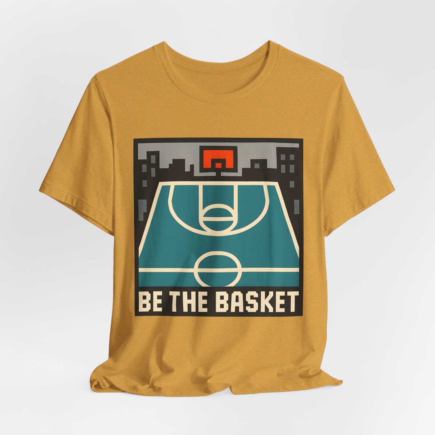 BE THE BASKET Basketball Digital Court 1, Unisex T-Shirt, Disc Golf Shirt