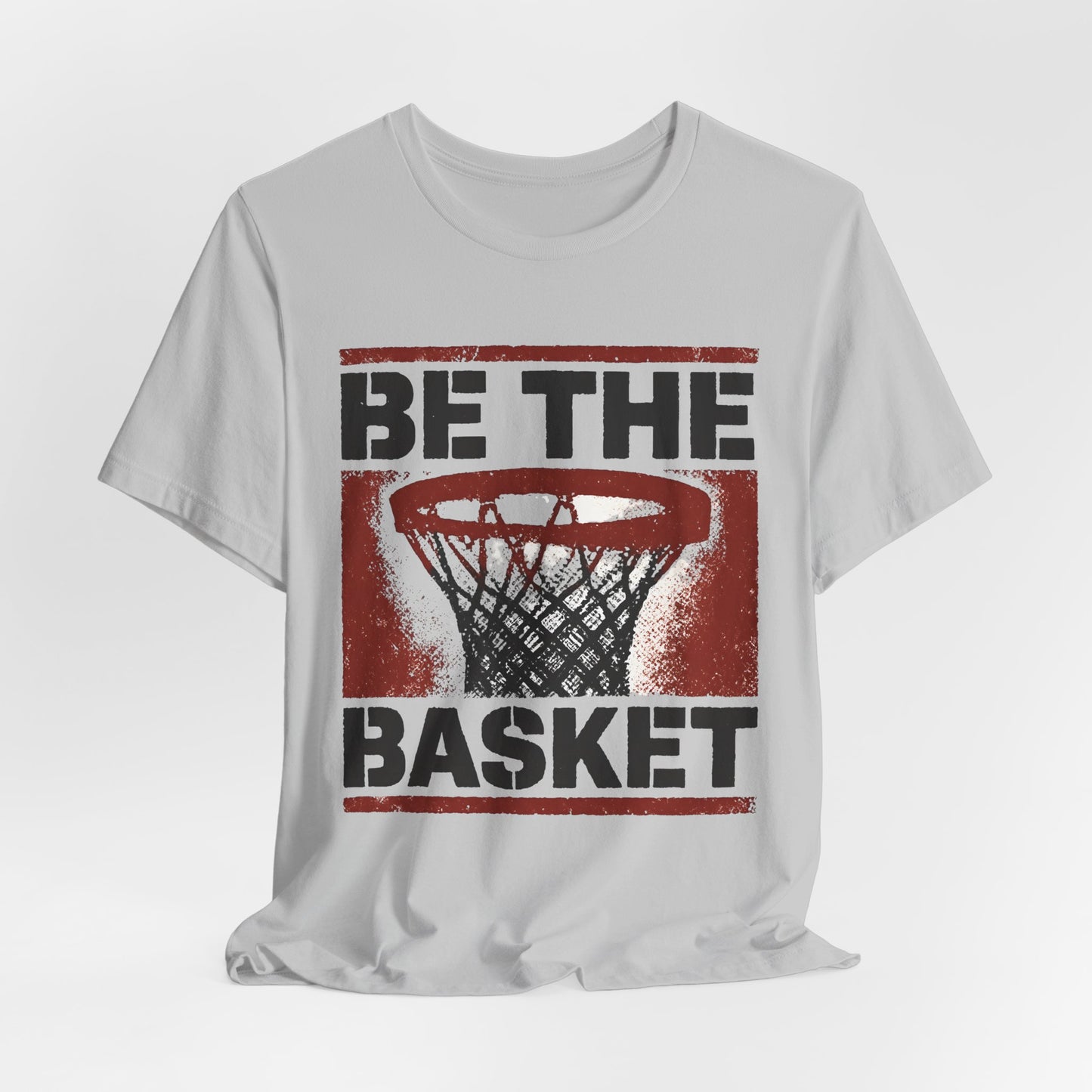 BE THE BASKET Basketball Goal Stencil Red, Unisex T-Shirt, Disc Golf Shirt