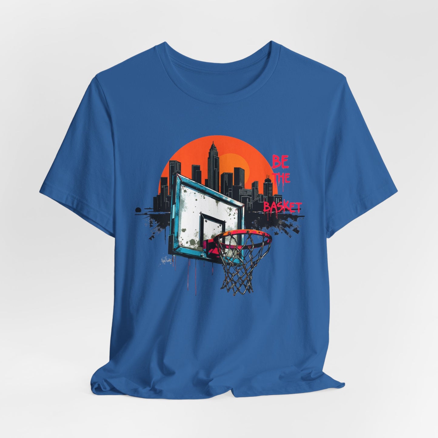 BE THE BASKET Basketball Goal Skyline Sunset 1, Basketball Unisex T-Shirt