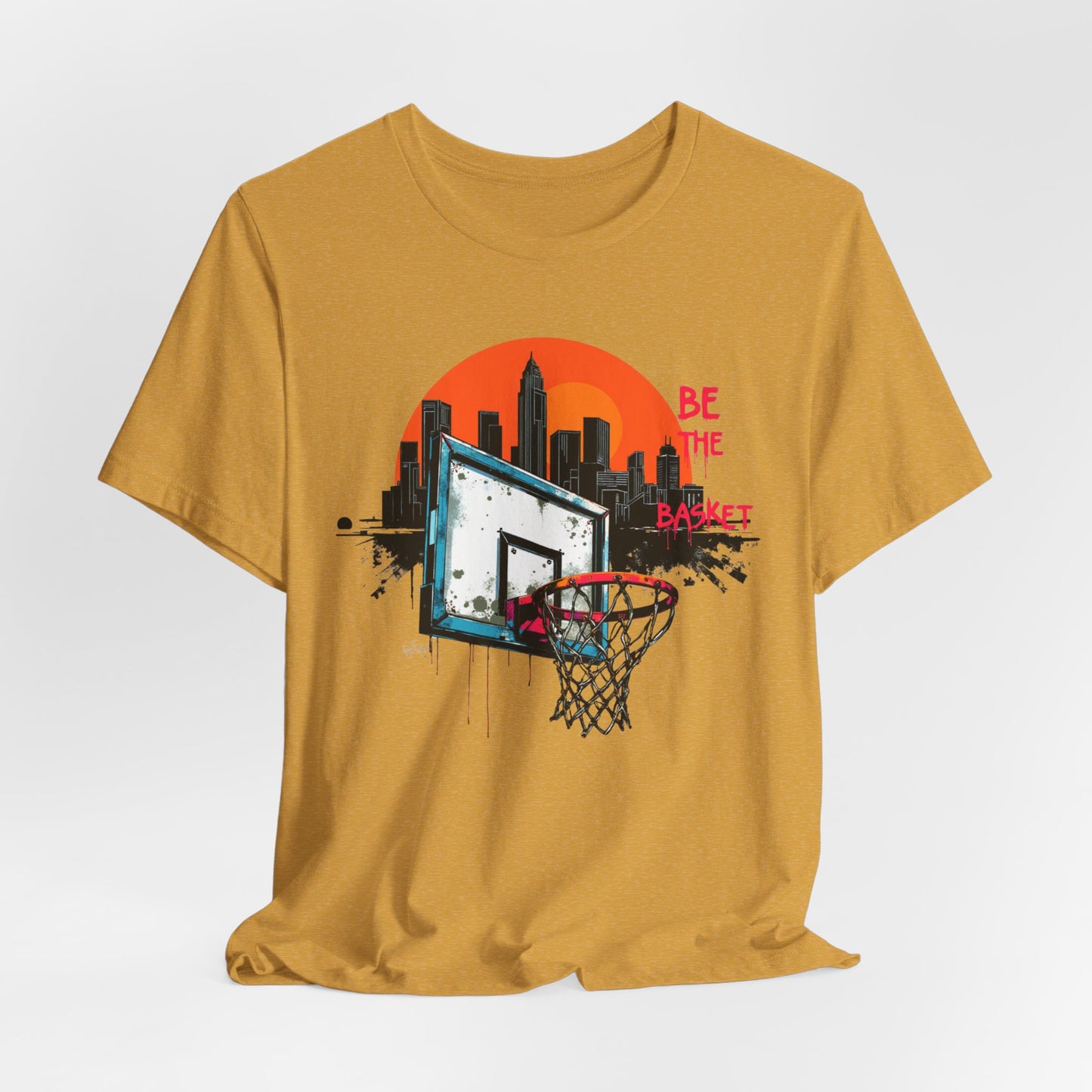 BE THE BASKET Basketball Goal Skyline Sunset 1, Basketball Unisex T-Shirt