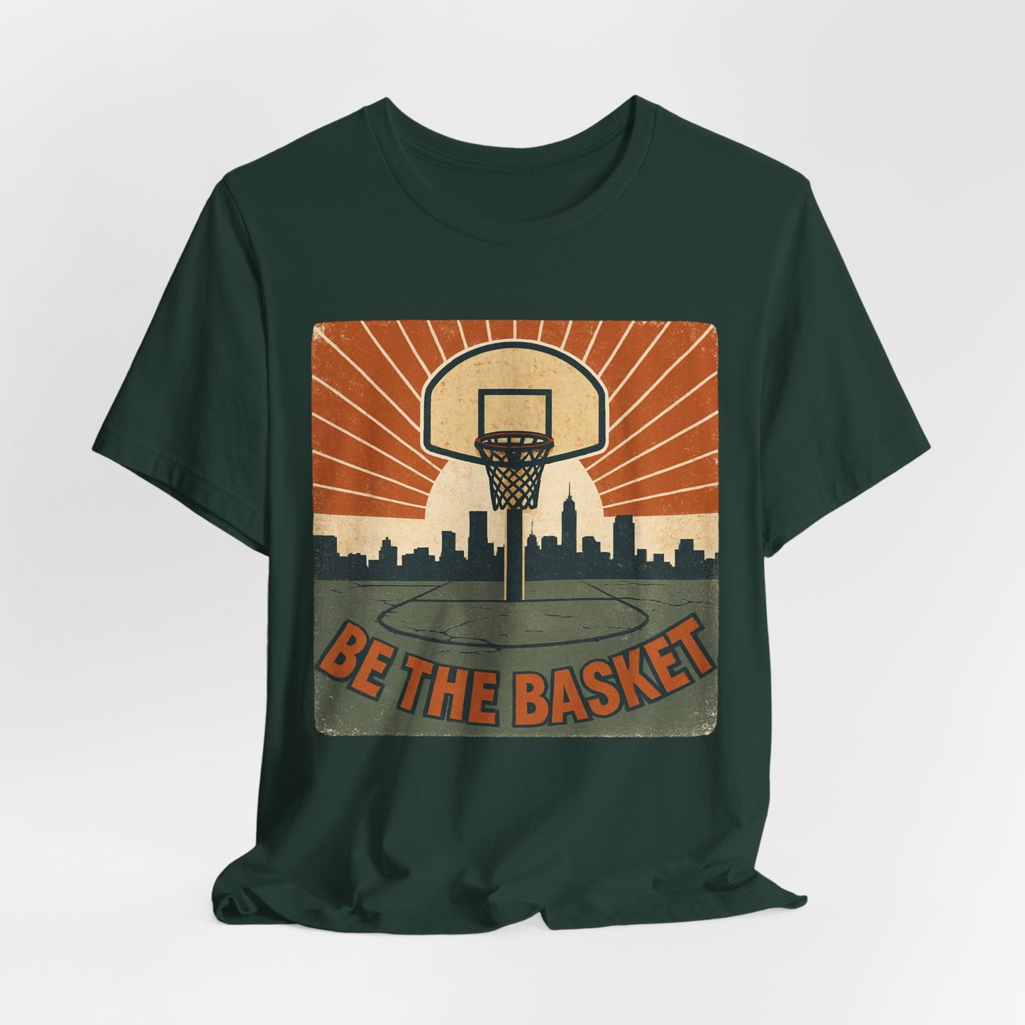 BE THE BASKET Basketball Goal Distressed Design 2, Unisex T-Shirt, Disc Golf Shirt