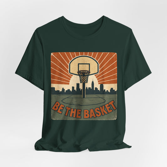 BE THE BASKET Basketball Goal Distressed Design 2, Unisex T-Shirt, Disc Golf Shirt