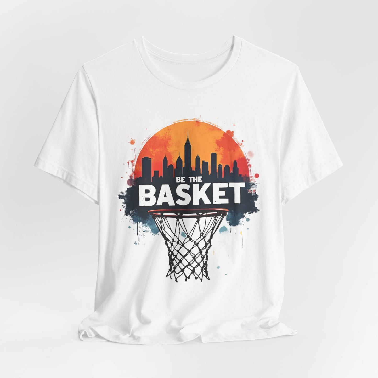 BE THE BASKET Basketball Skyline Sunset 1, Basketball Unisex T-Shirt