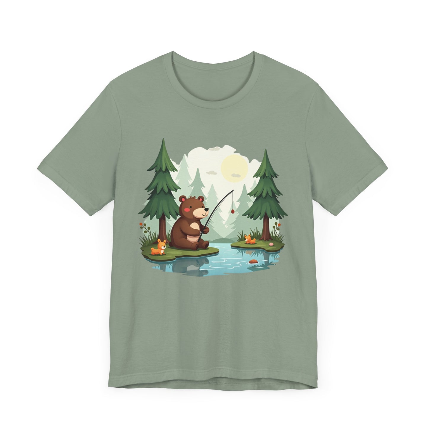 Cute Bear Fishing Unisex T-Shirt