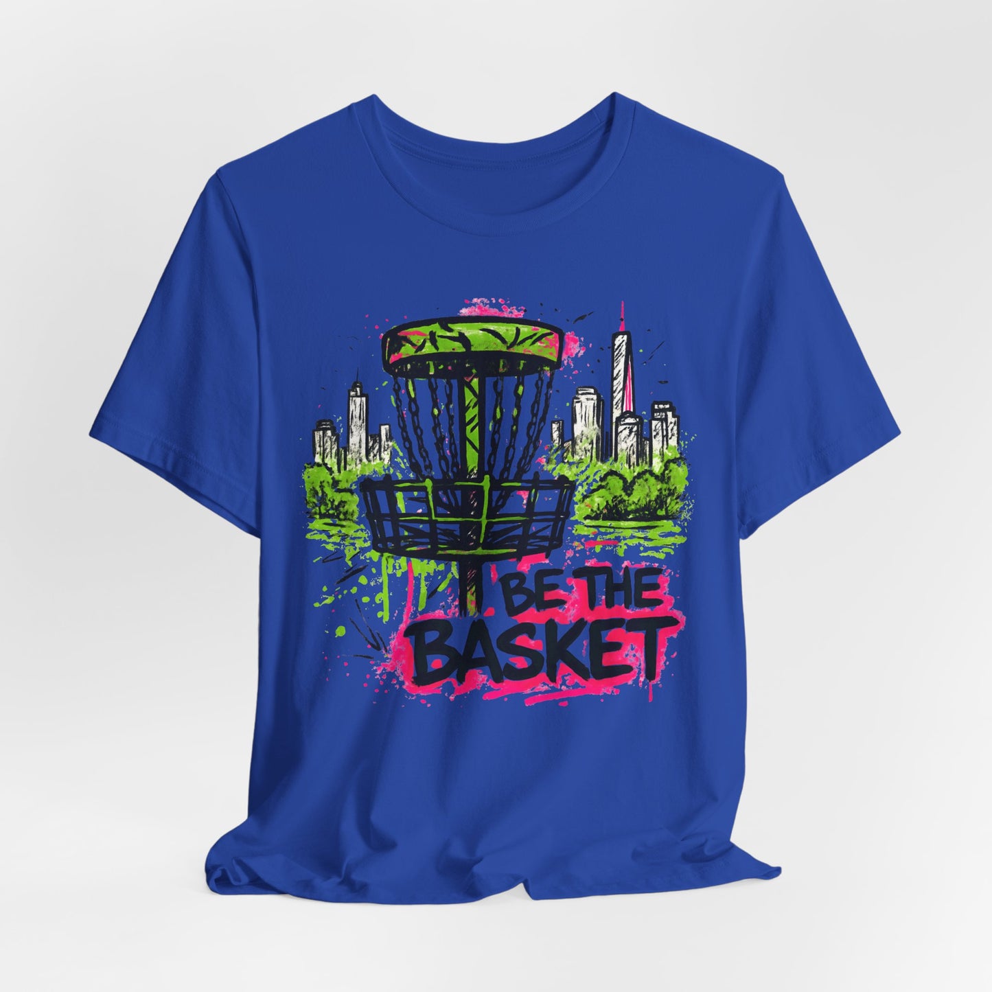 BE THE BASKET Disc Golf Basket Graffiti City 2, Disc Golf Unisex T-Shirt