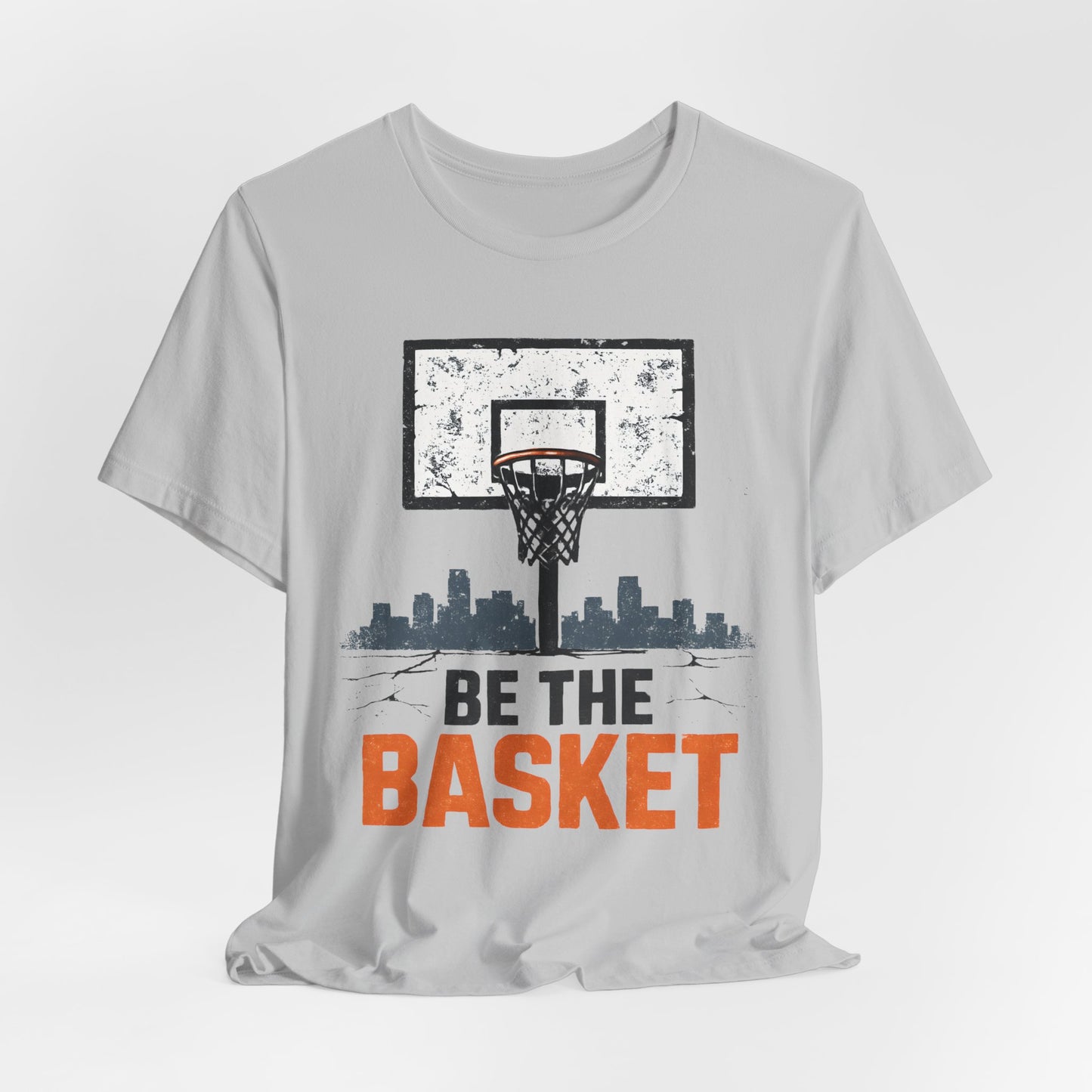 BE THE BASKET Basketball Goal Distressed Design 3, Unisex T-Shirt, Disc Golf Shirt
