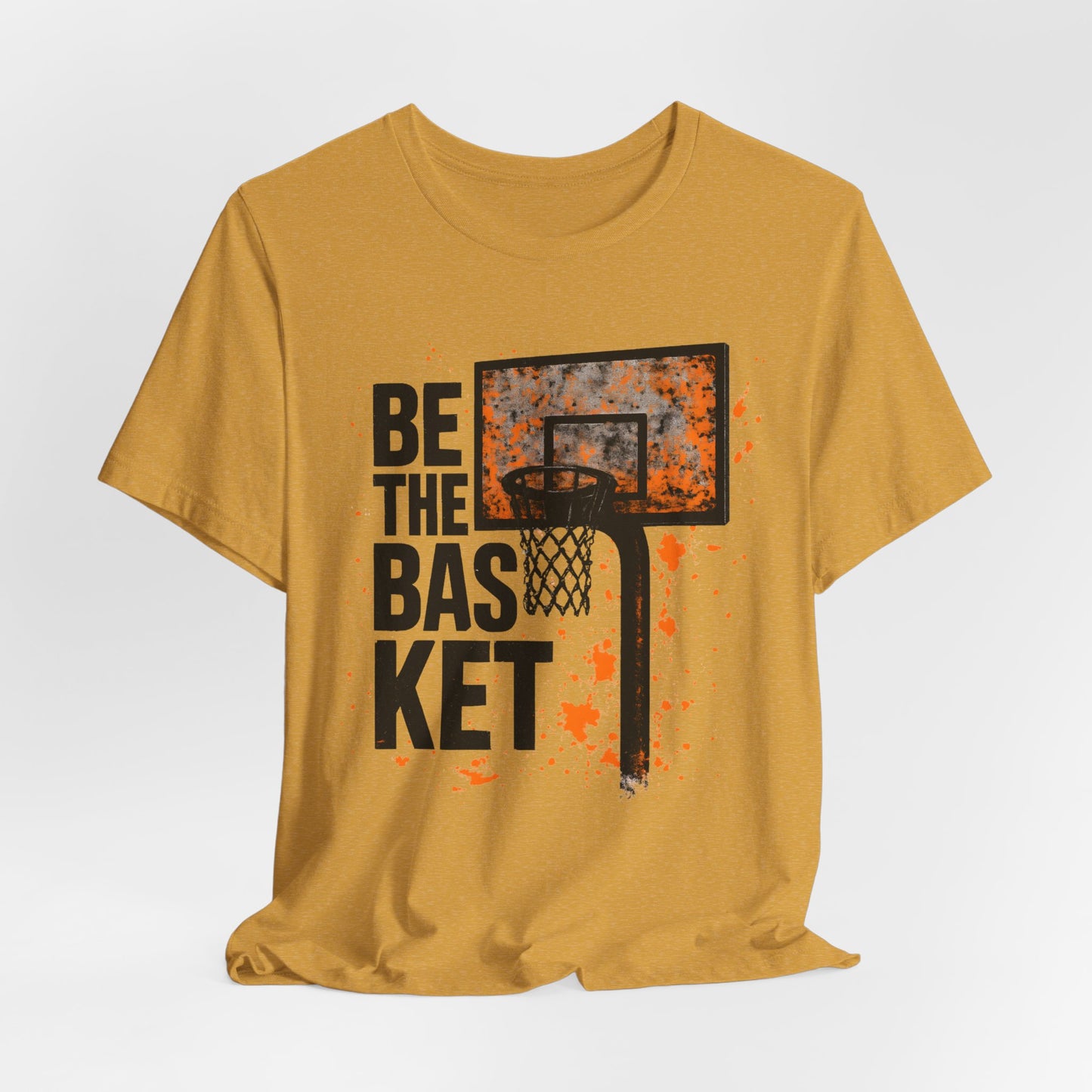 BE THE BASKET Basketball Goal Distressed Orange, Unisex T-Shirt, Disc Golf Shirt