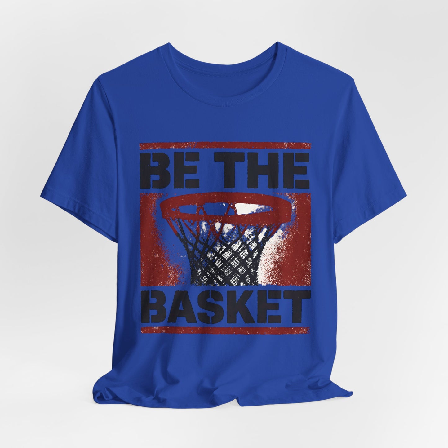 BE THE BASKET Basketball Goal Stencil Red, Unisex T-Shirt, Disc Golf Shirt