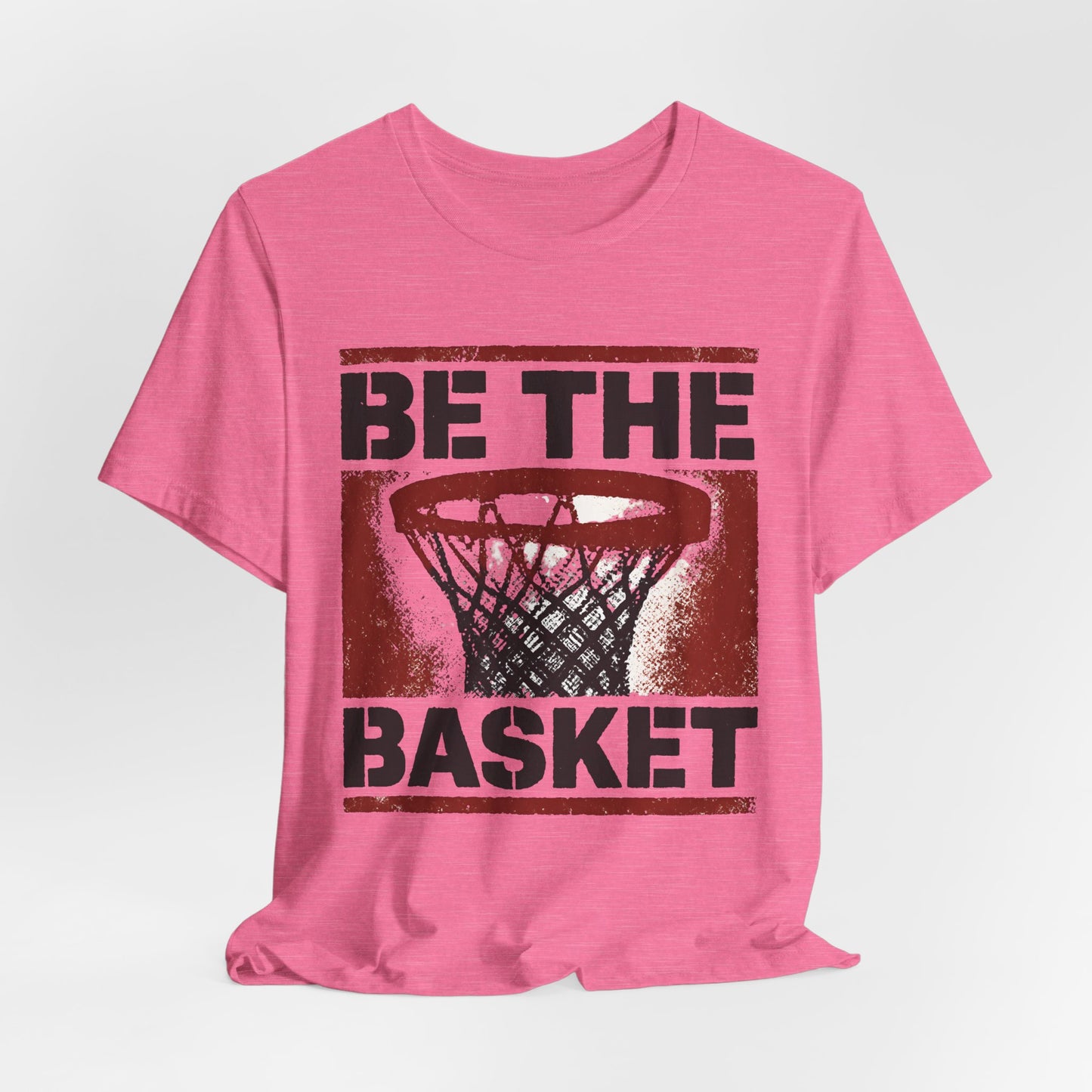 BE THE BASKET Basketball Goal Stencil Red, Unisex T-Shirt, Disc Golf Shirt