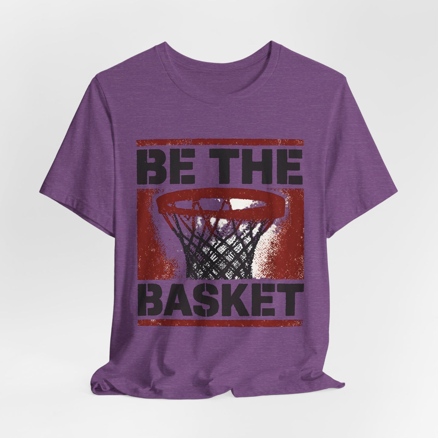 BE THE BASKET Basketball Goal Stencil Red, Unisex T-Shirt, Disc Golf Shirt