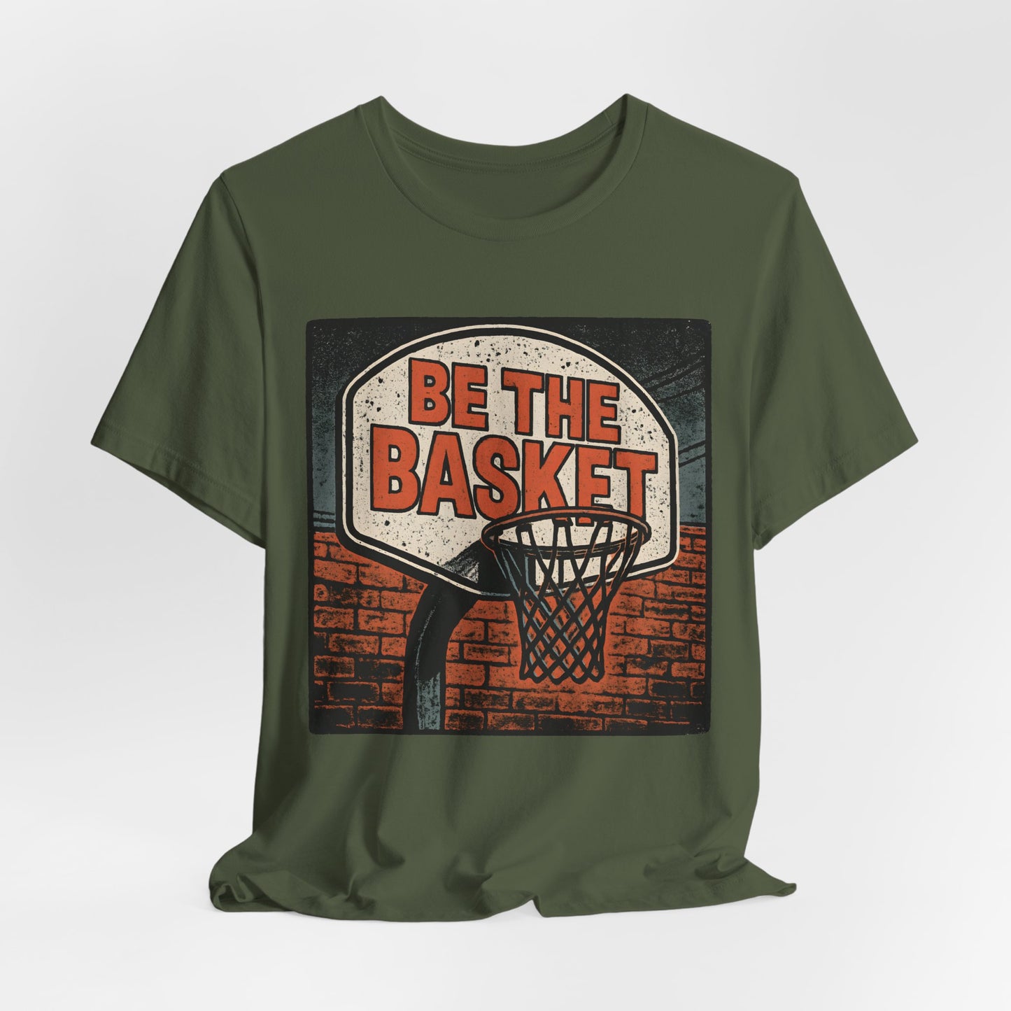 BE THE BASKET Basketball Goal Distressed Design 3, Unisex T-Shirt, Disc Golf Shirt